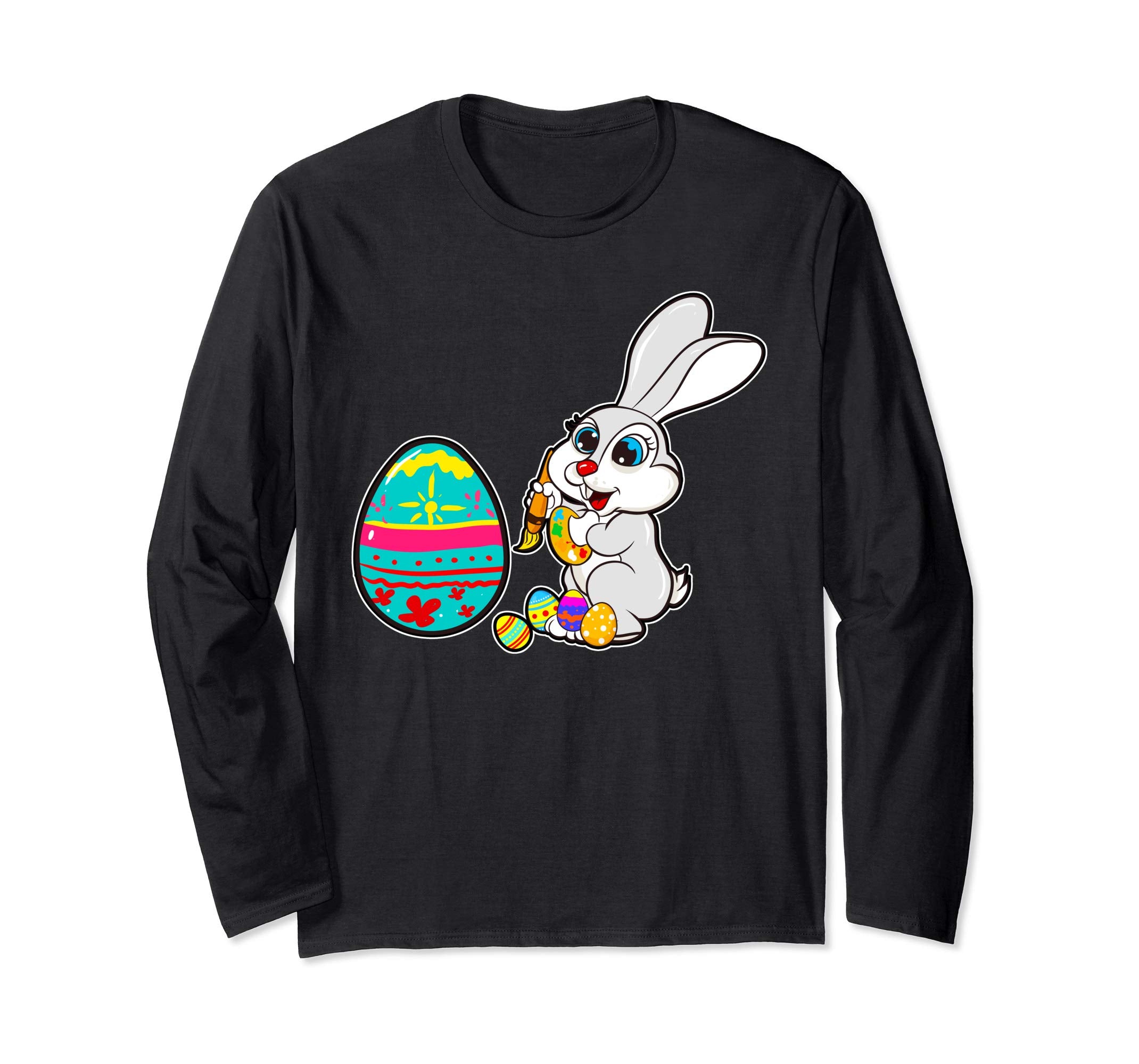 Cute Easter Bunny Shirt Painting Eggs Kids School Egg Hunt