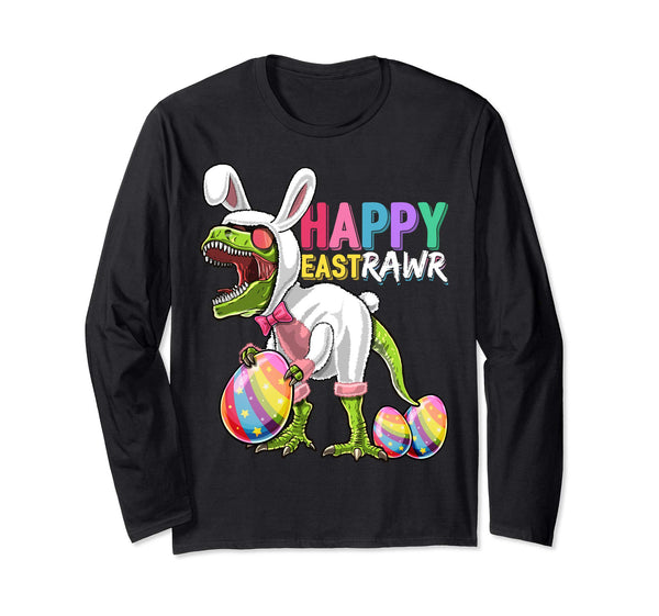 Happy Eastrawr T Rex Dinosaur Easter Bunny Egg Shirt Men