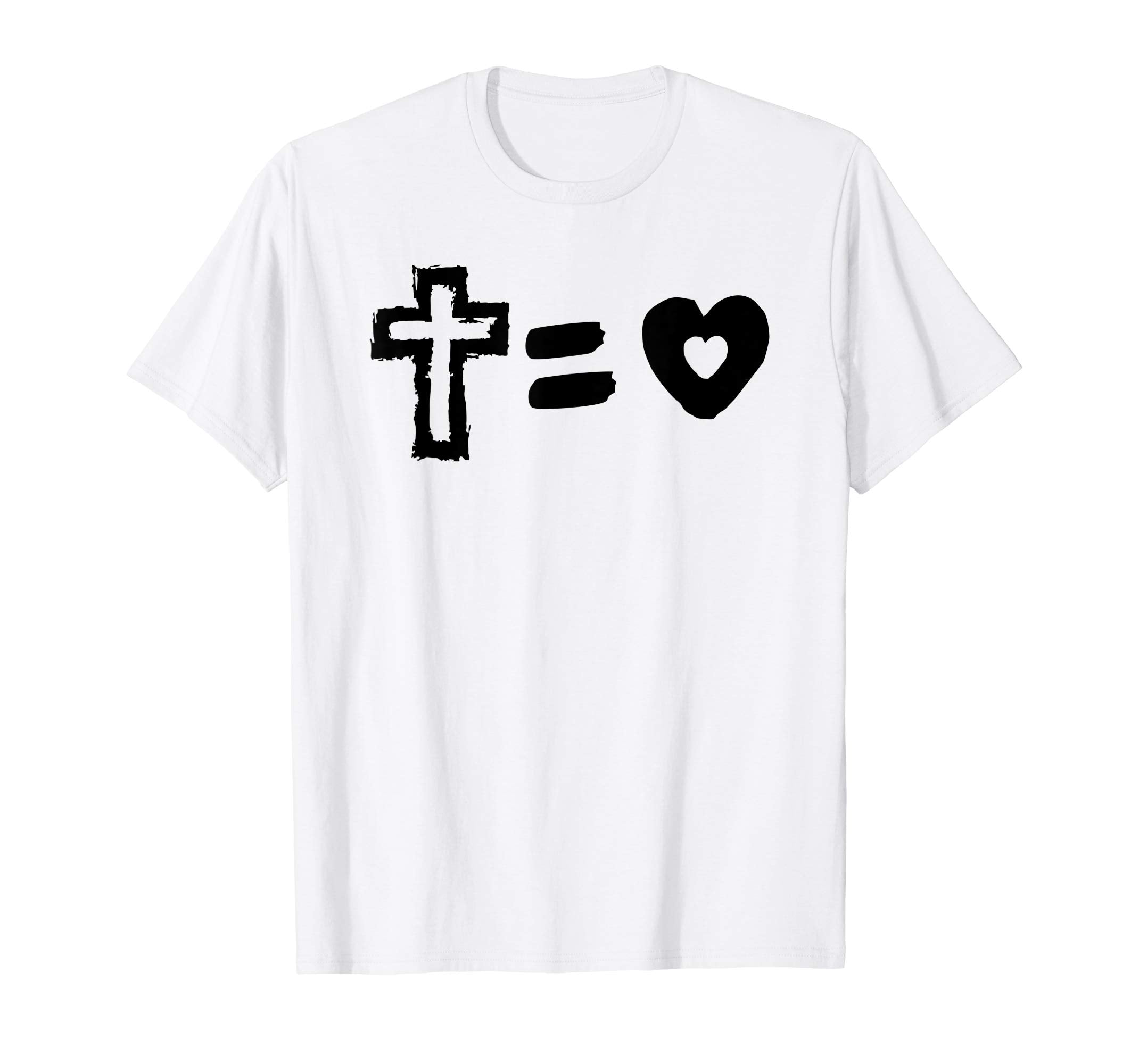 Cross Equals Love Heart Funny Jesus Christian Easter T Shirt