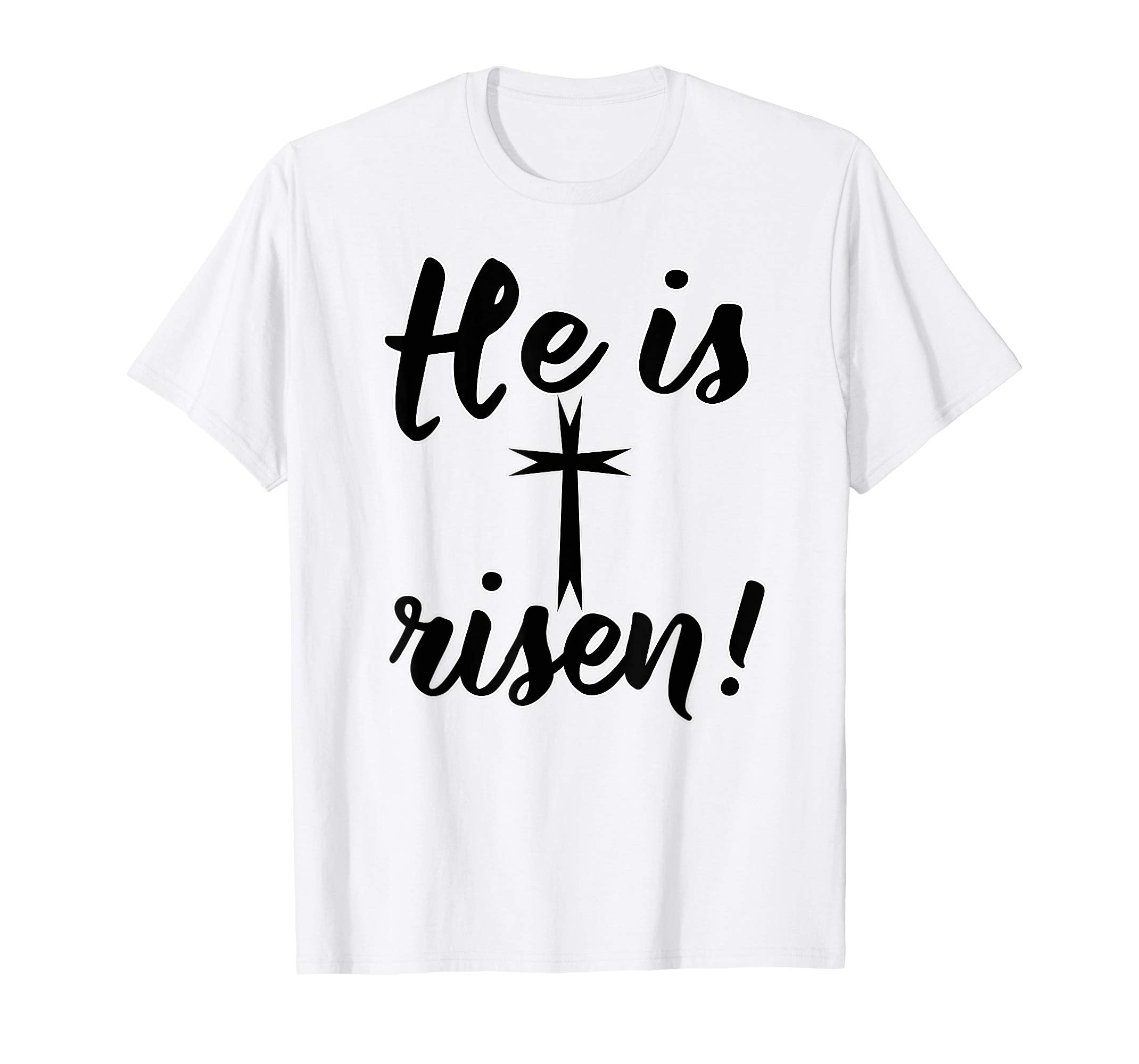 HE IS RISEN Easter T-shirt with Floral Detail