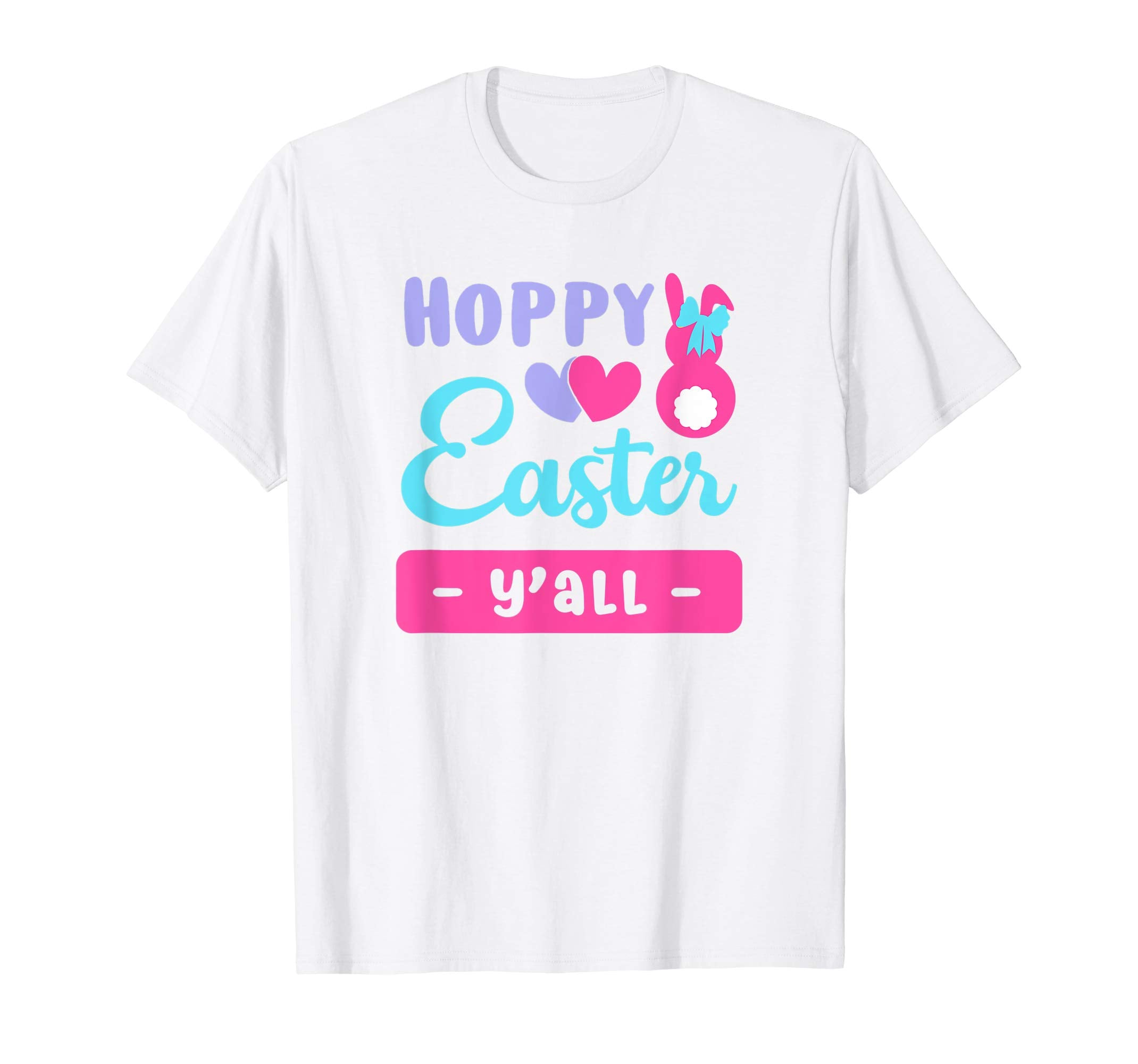 Easter Shirt Cute Hoppy Y'all Cute Bunny Egg Hunt Tshirt
