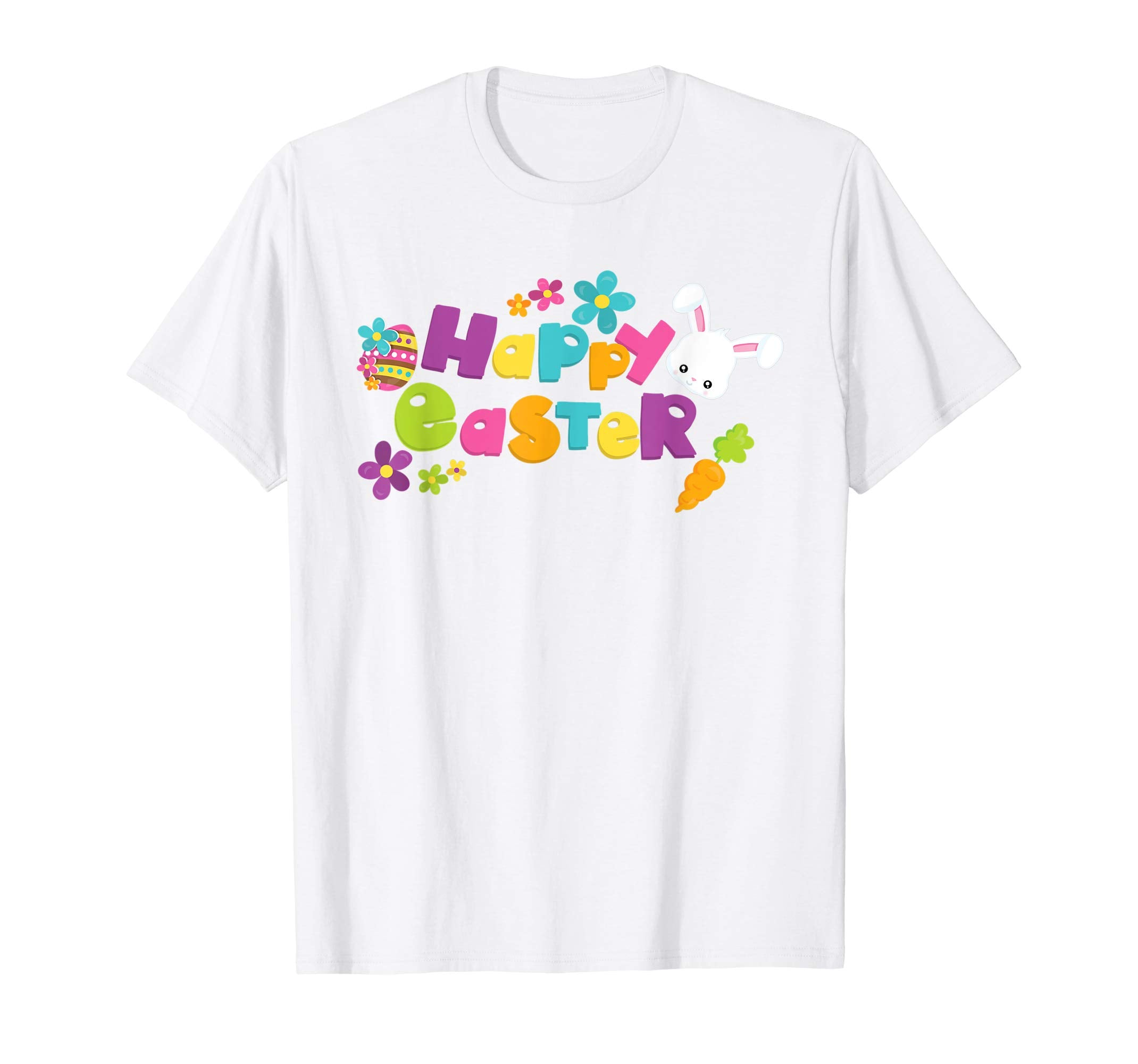 Happy Easter T-Shirt Cute Bunny Flower Carrots TShirt
