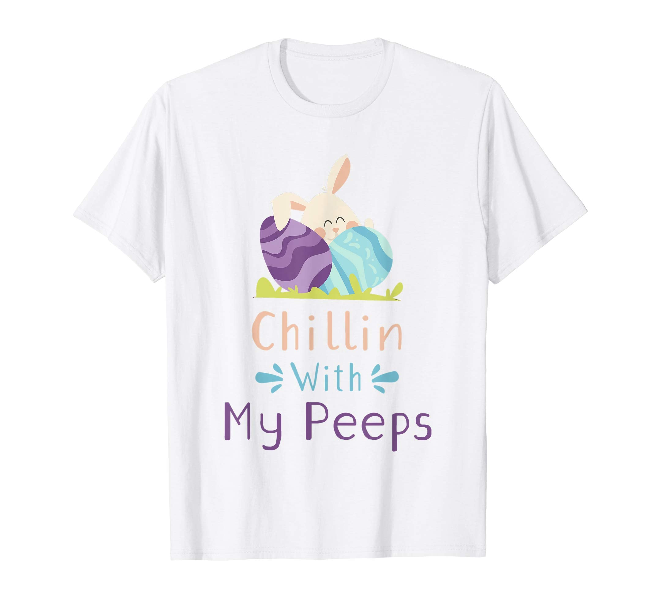 Chillin' With My Peeps Easter Bunny Funny T-Shirt for Kids