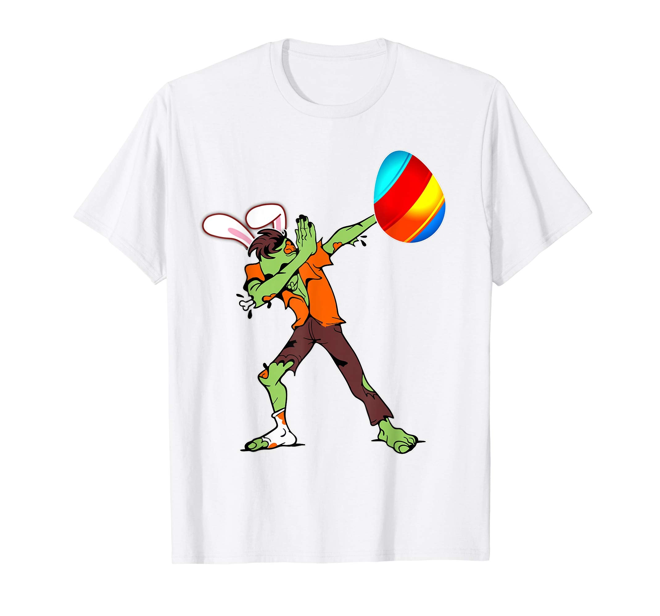 Easter Bunny Dabbing Zombie Tshirt Egg Ears Undead Gift
