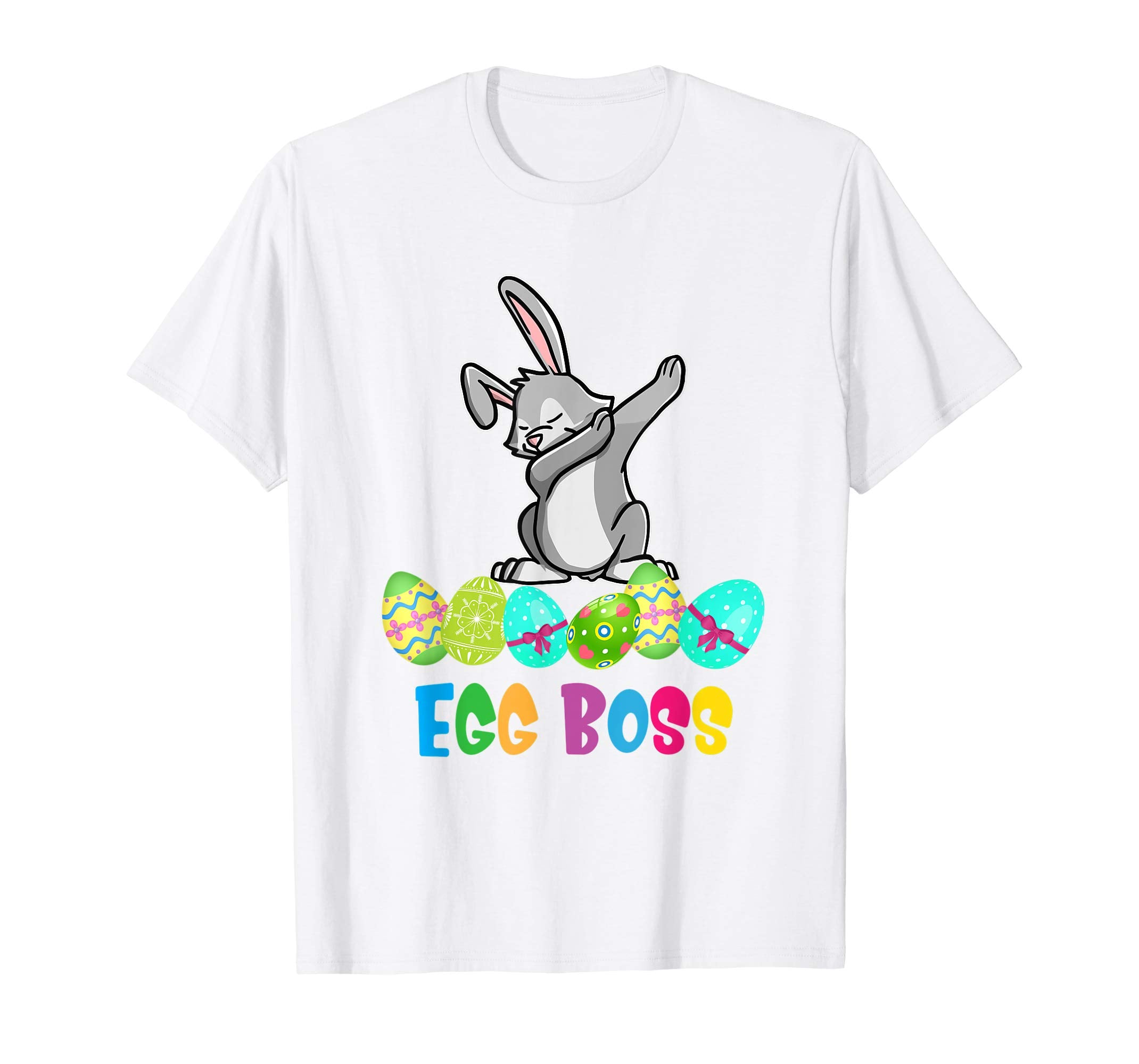 Dabbing Egg Boss Easter Bunny T Shirt For Kids Toddlers Boys