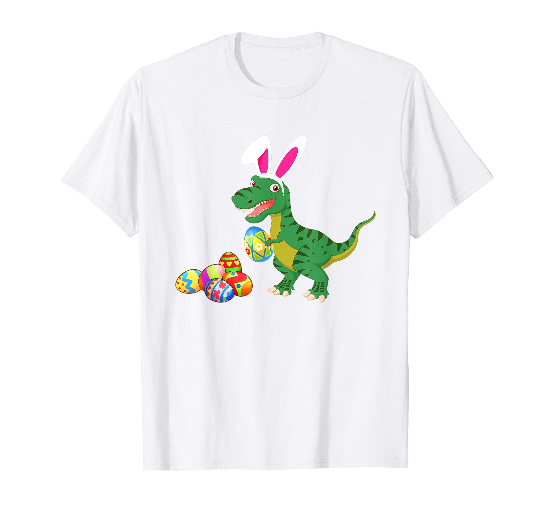 Funny Dinosaur T-rex Bunny with Eggs Easter T shirt