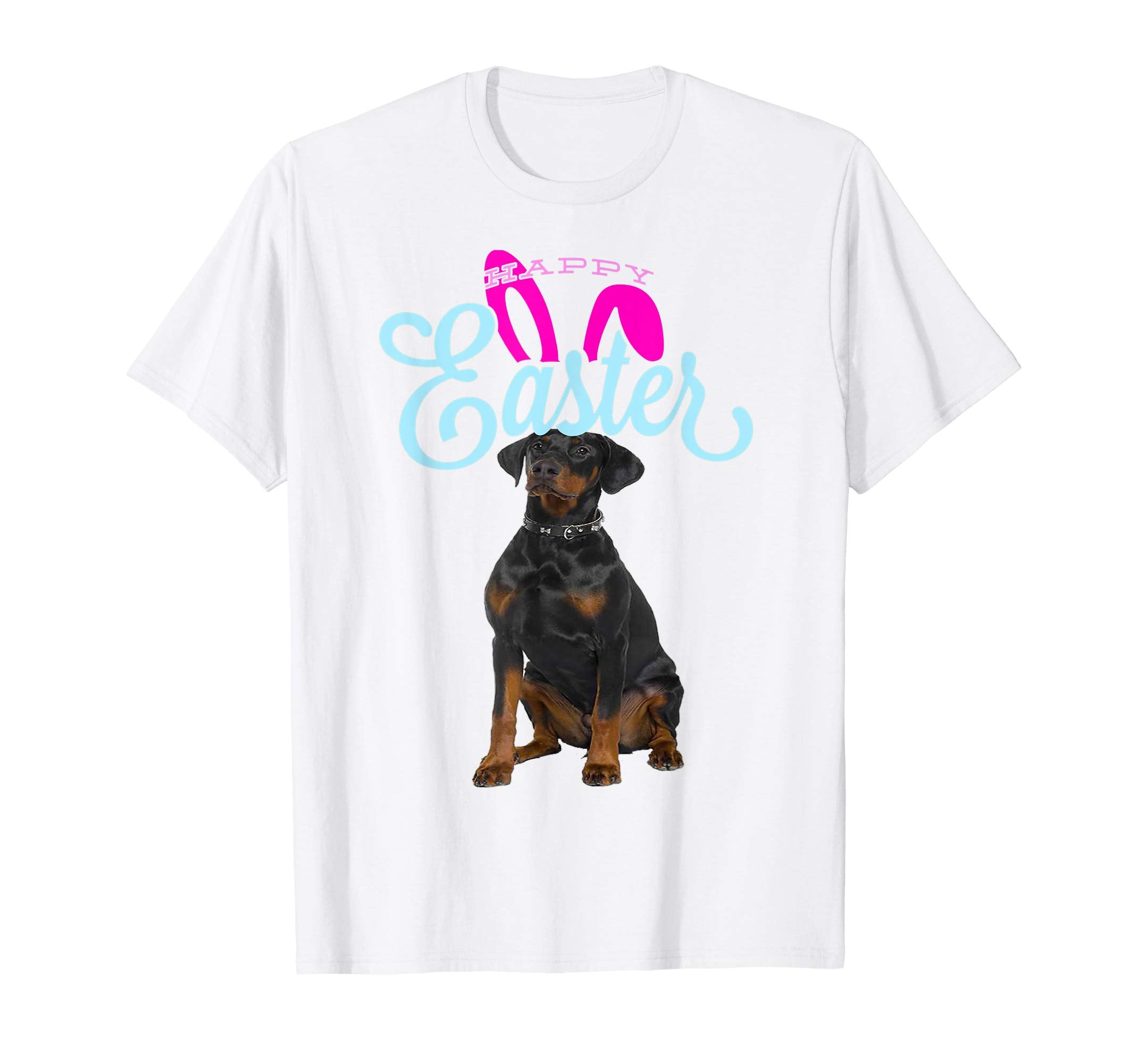 Easter Bunny Doberman Pinscher Tshirt Dog Men Women Gift