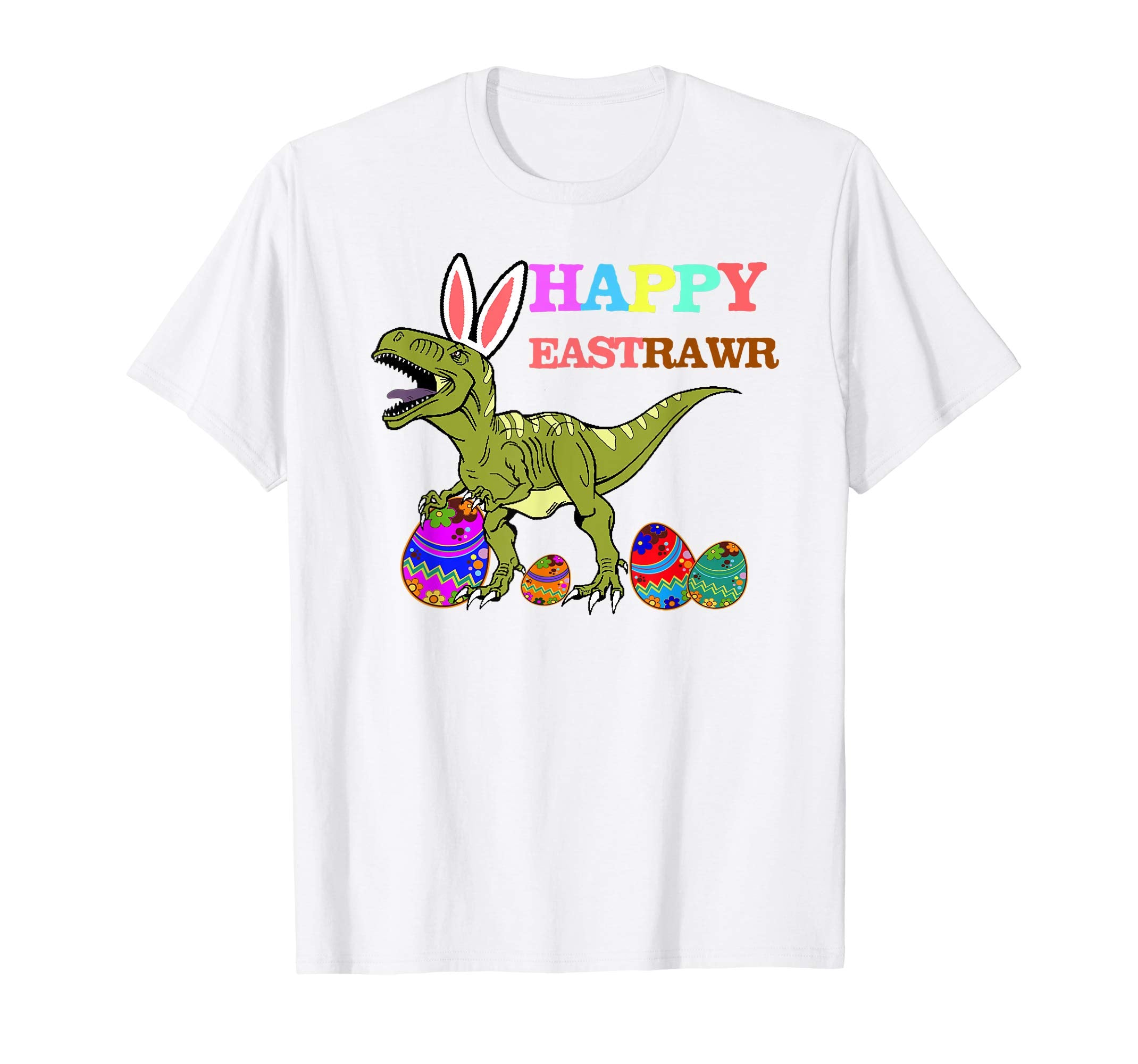 T Rex Dinosaur Easter Bunny Egg Hunter Shirt Kids