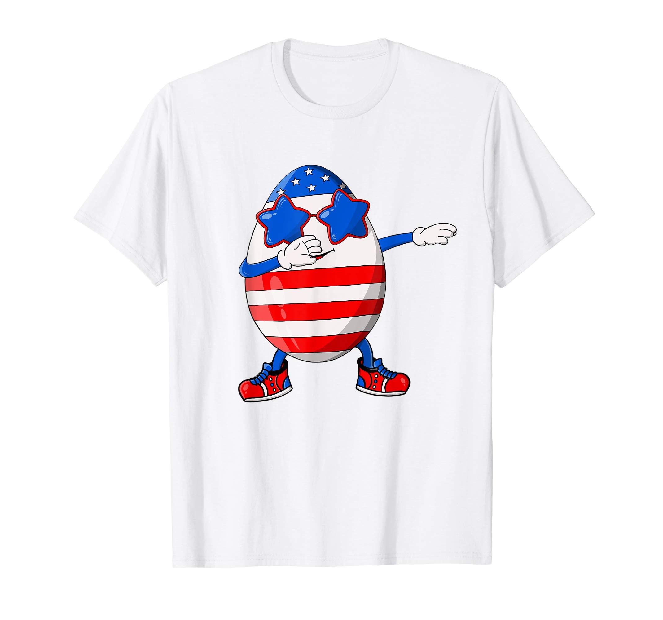 Easter Shirt Funny Dabbing Egg American Flag
