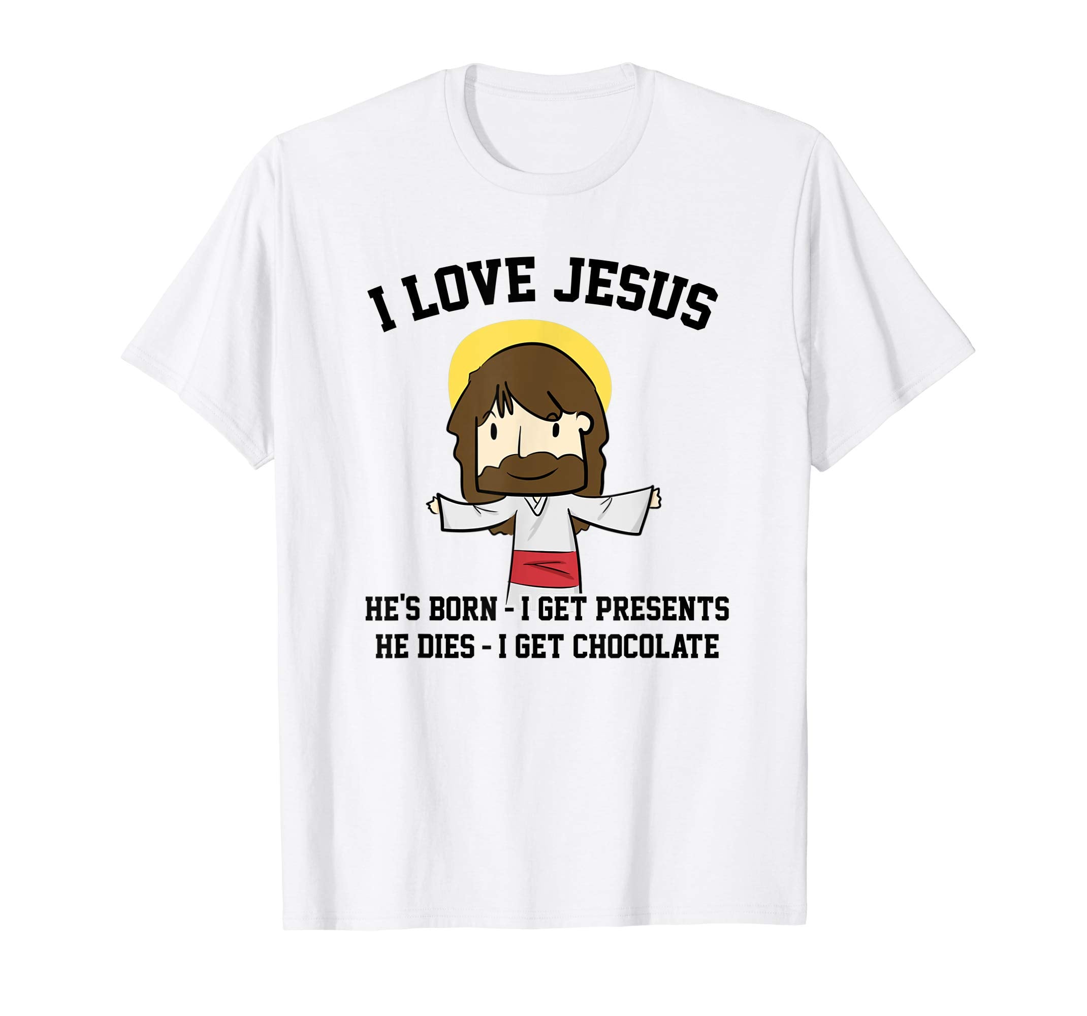 I Love Jesus T Shirt Presents and Chocolate Easter Shirt