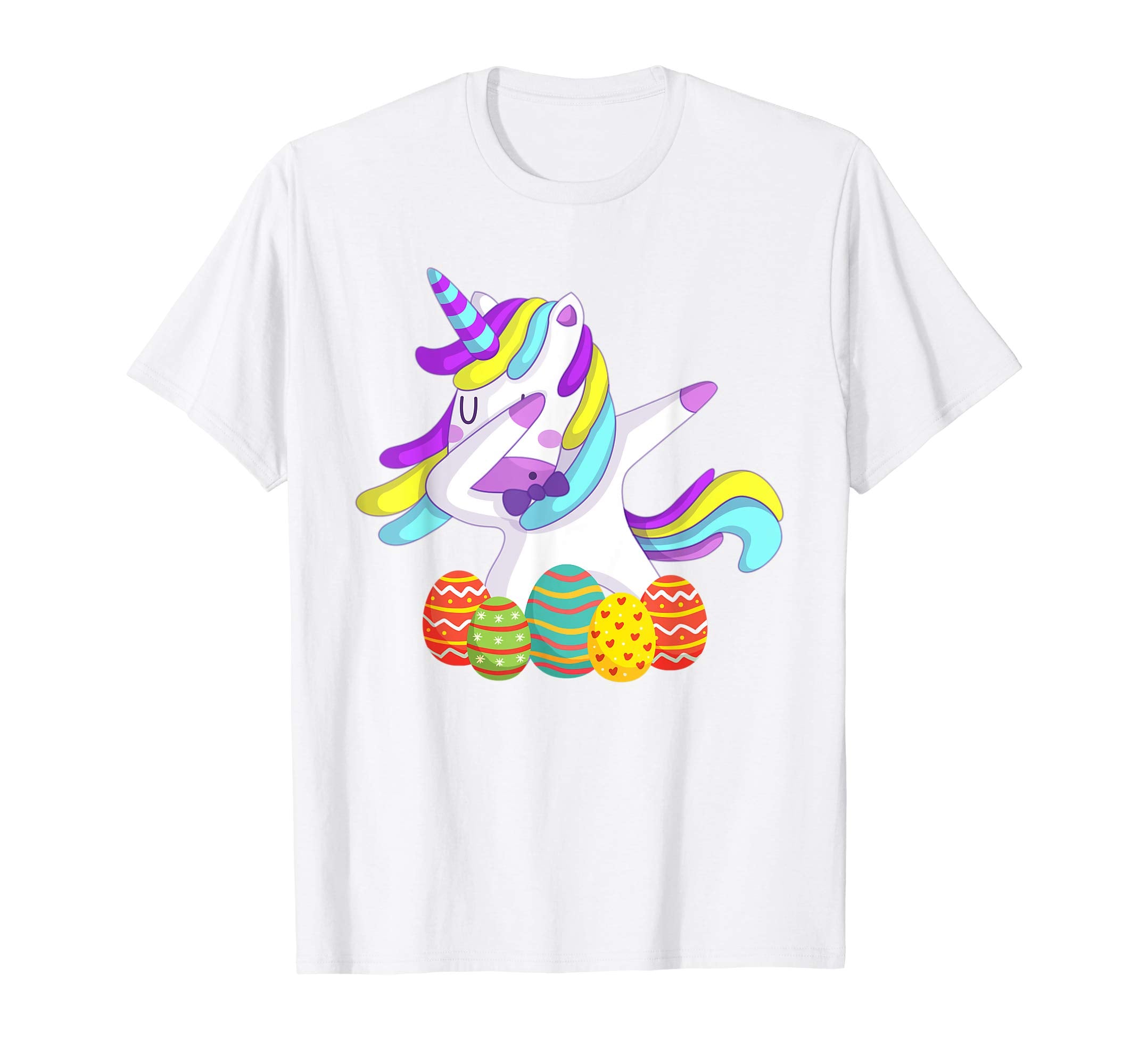 Unicorn Dabbing with Easter Eggs Shirt Gifts for Kids Girls
