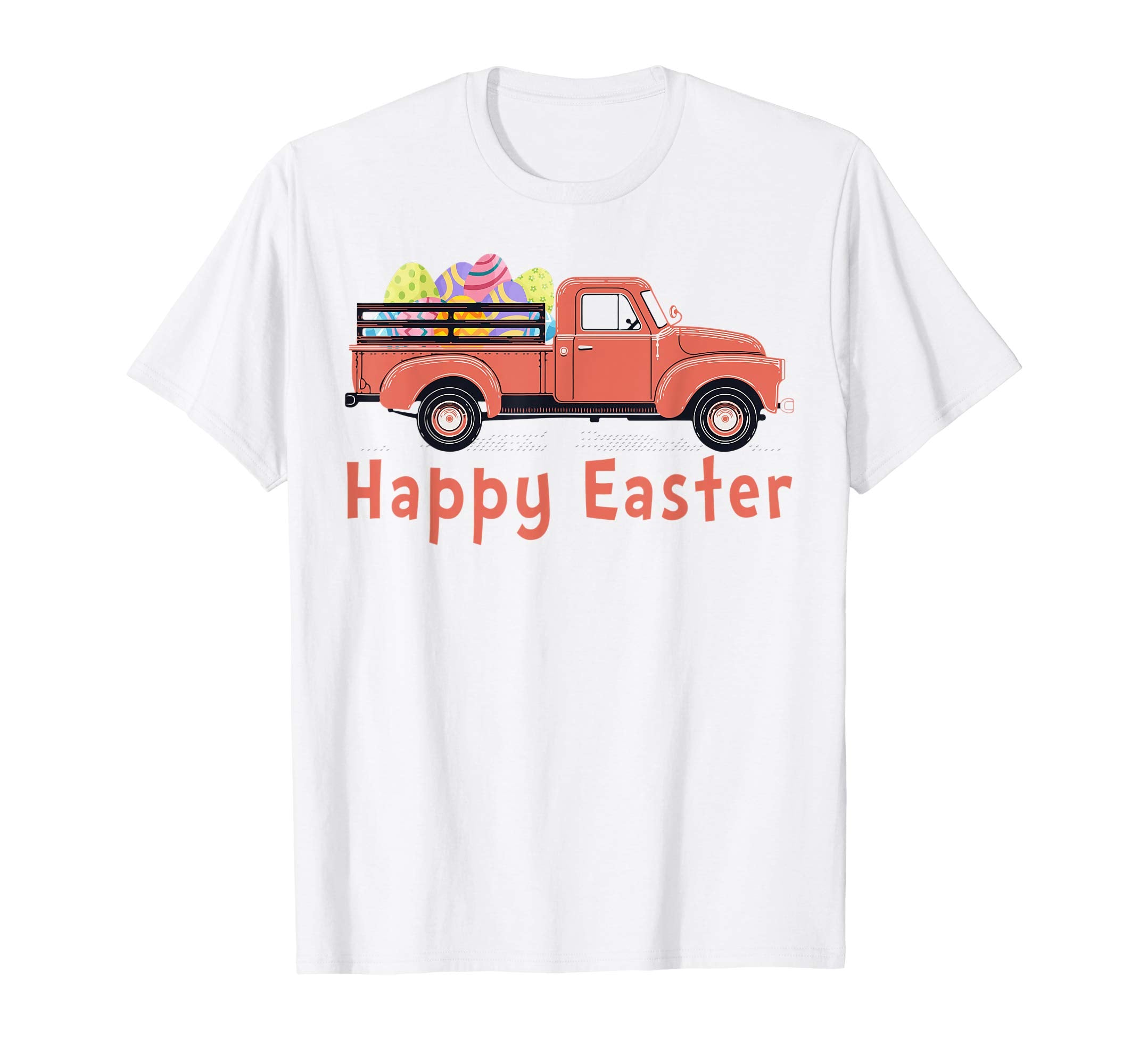 Cute Farm Truck With Easter Eggs-Happy Easter Kids T-Shirt