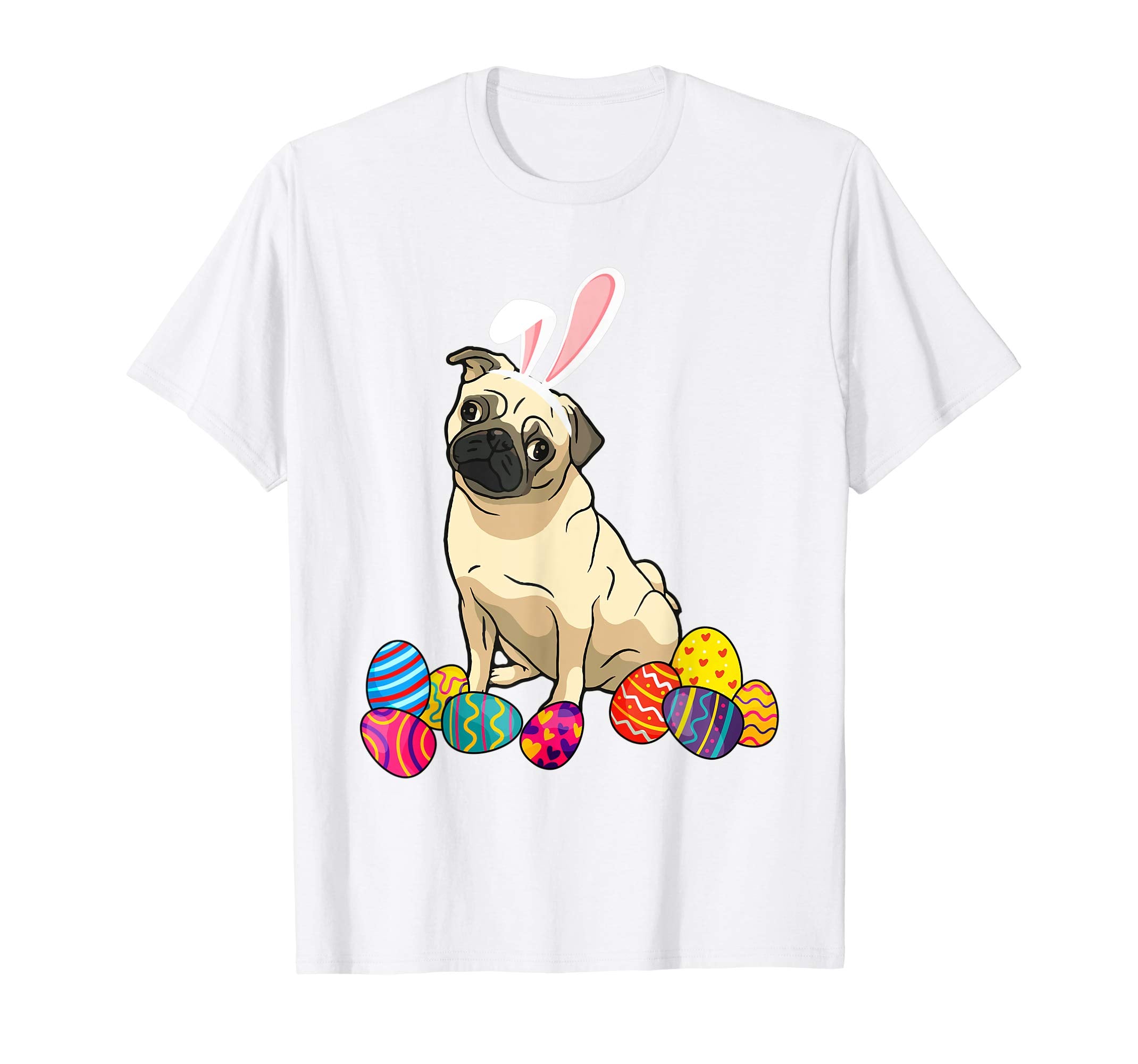 Pug Bunny Ear With Egg Easter Easter Day Shirt