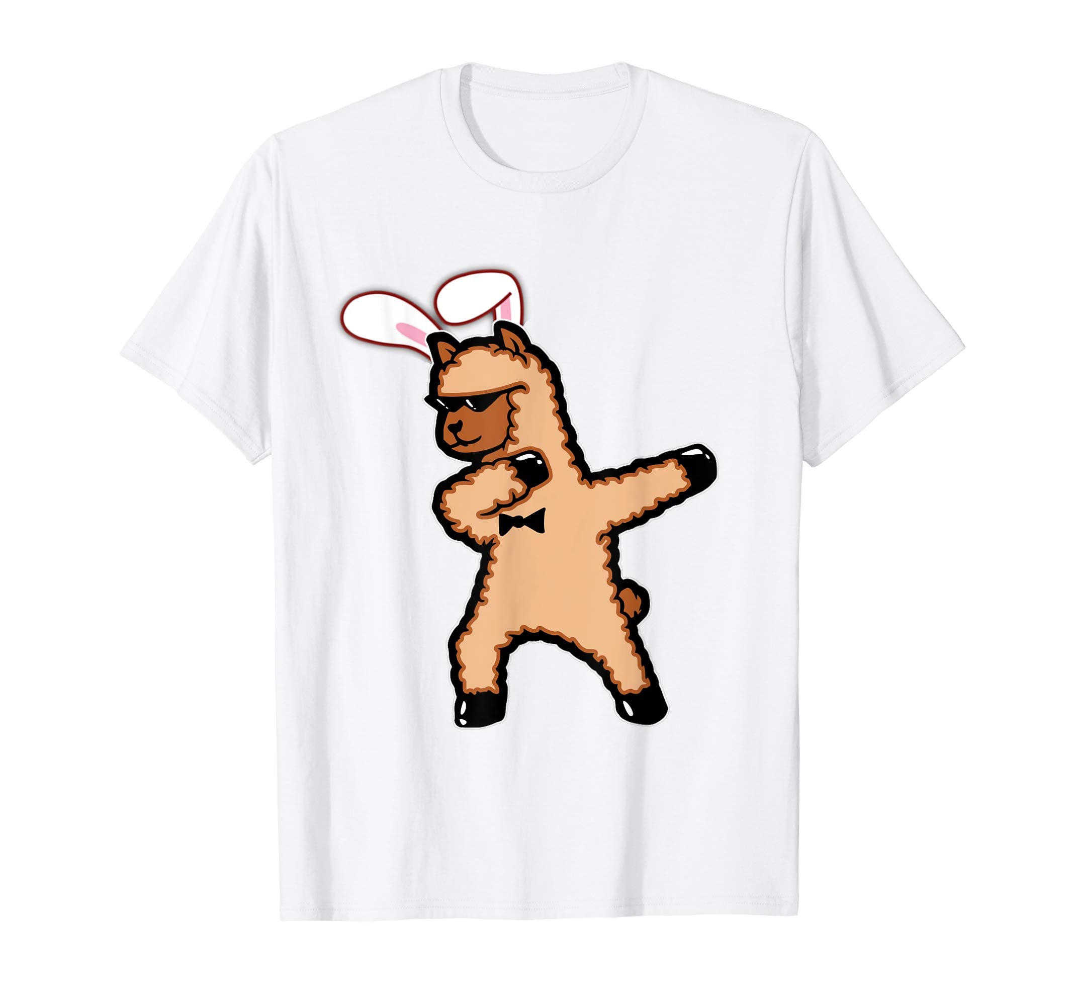 Easter Bunny Dabbing Llama Tshirt Rabbit Ears Animal Gift
