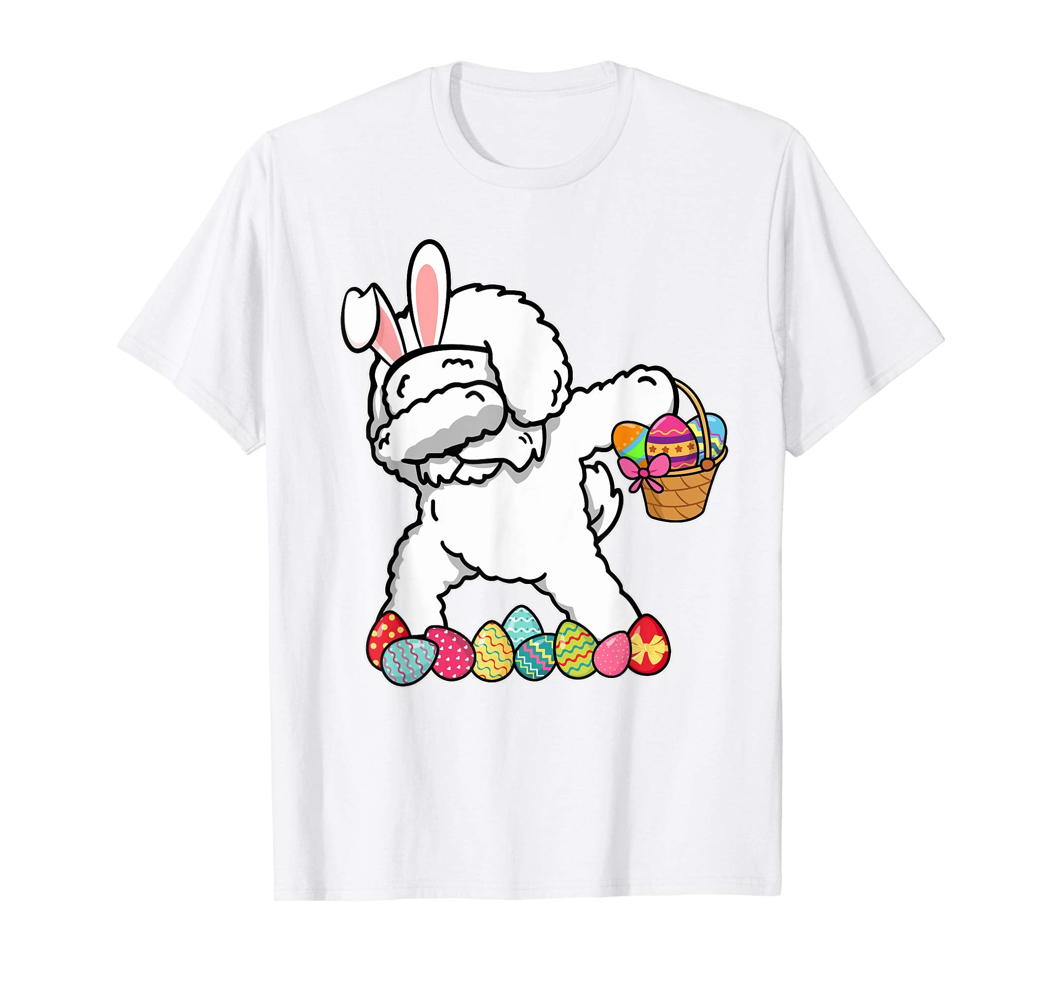 Bichons Frise Dabbing Easter Bunny Egg Basket Hunting Shirt