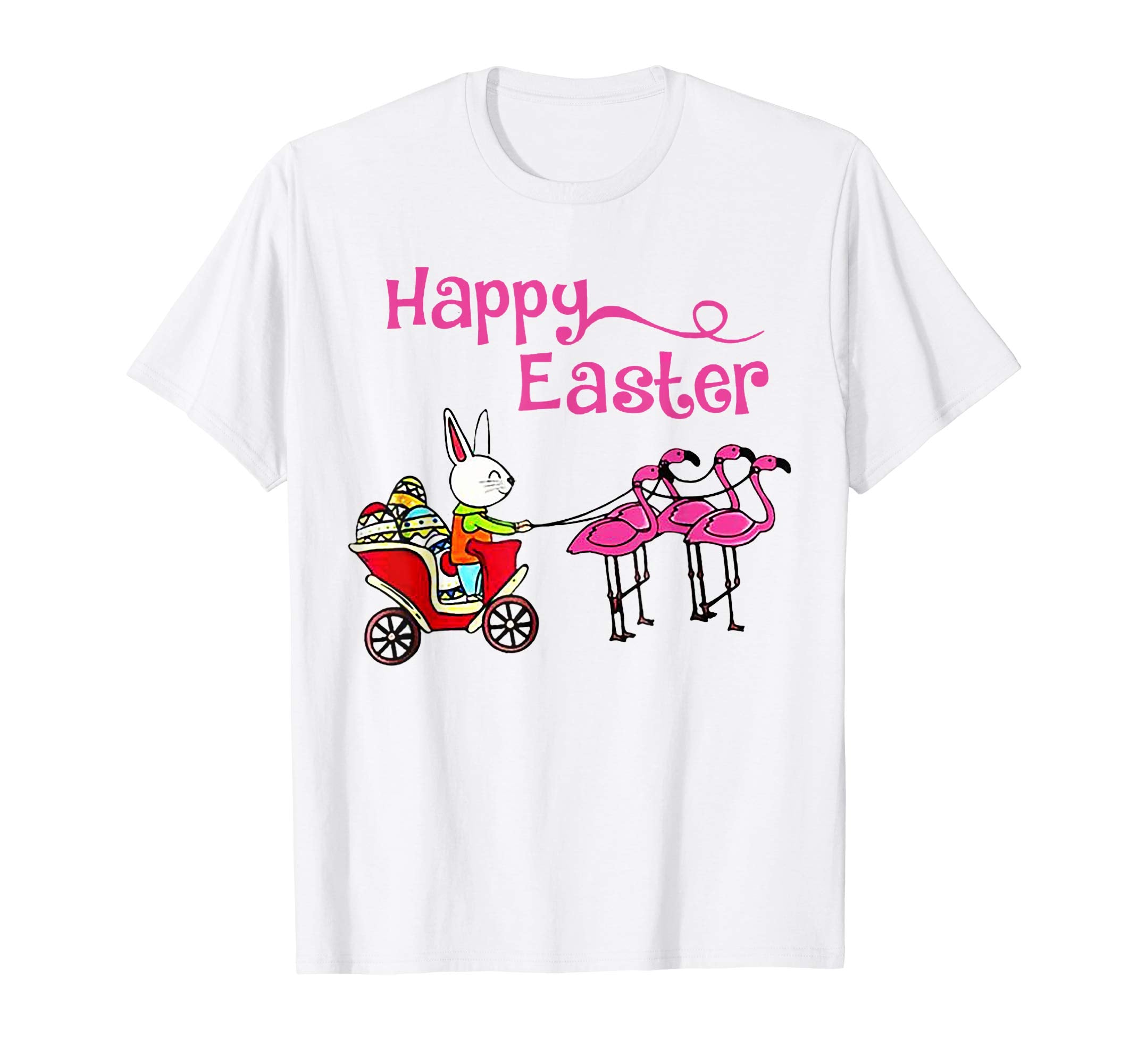 Crazy Rabbit With Easter Eggs Tee Flamingo Tee shirt