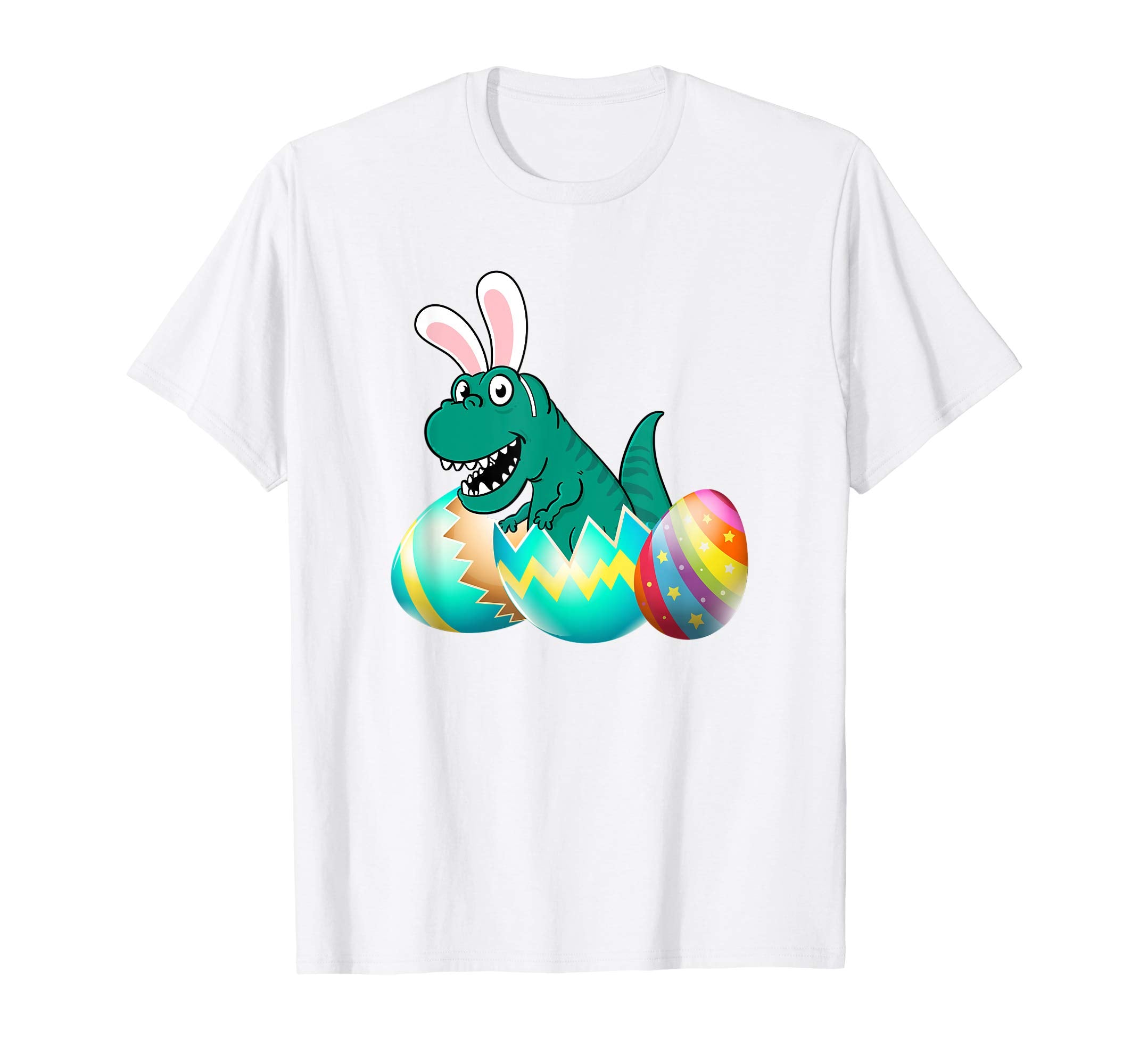 Happy Easter T Rex Dinosaur Easter Bunny Egg Shirt Kids