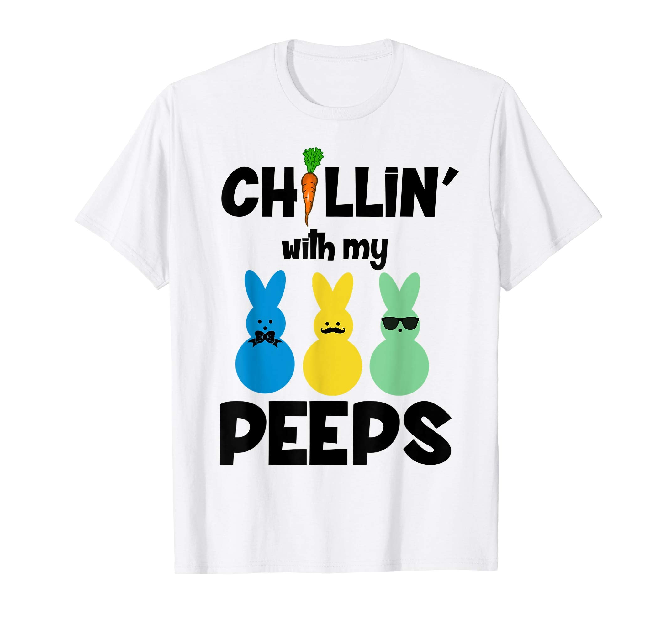 Chillin with my Peeps t-shirt Easter Bunny carrot sunglasses