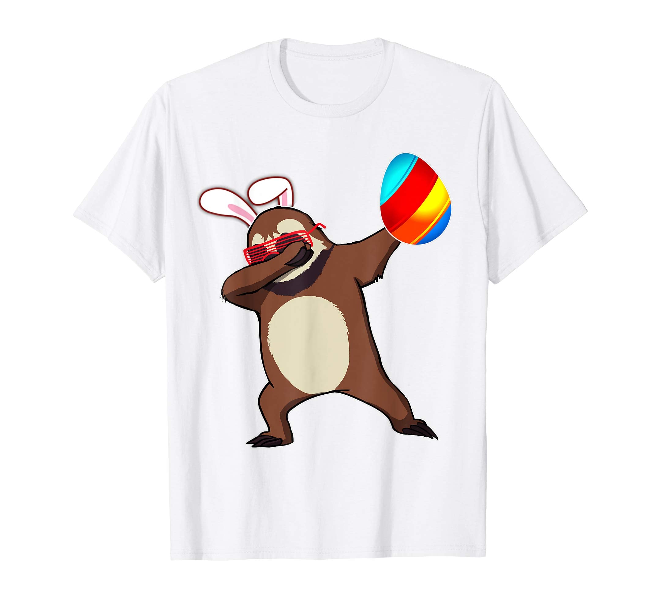 Easter Bunny Dabbing Sloth Tshirt Egg Ears Animal Gift