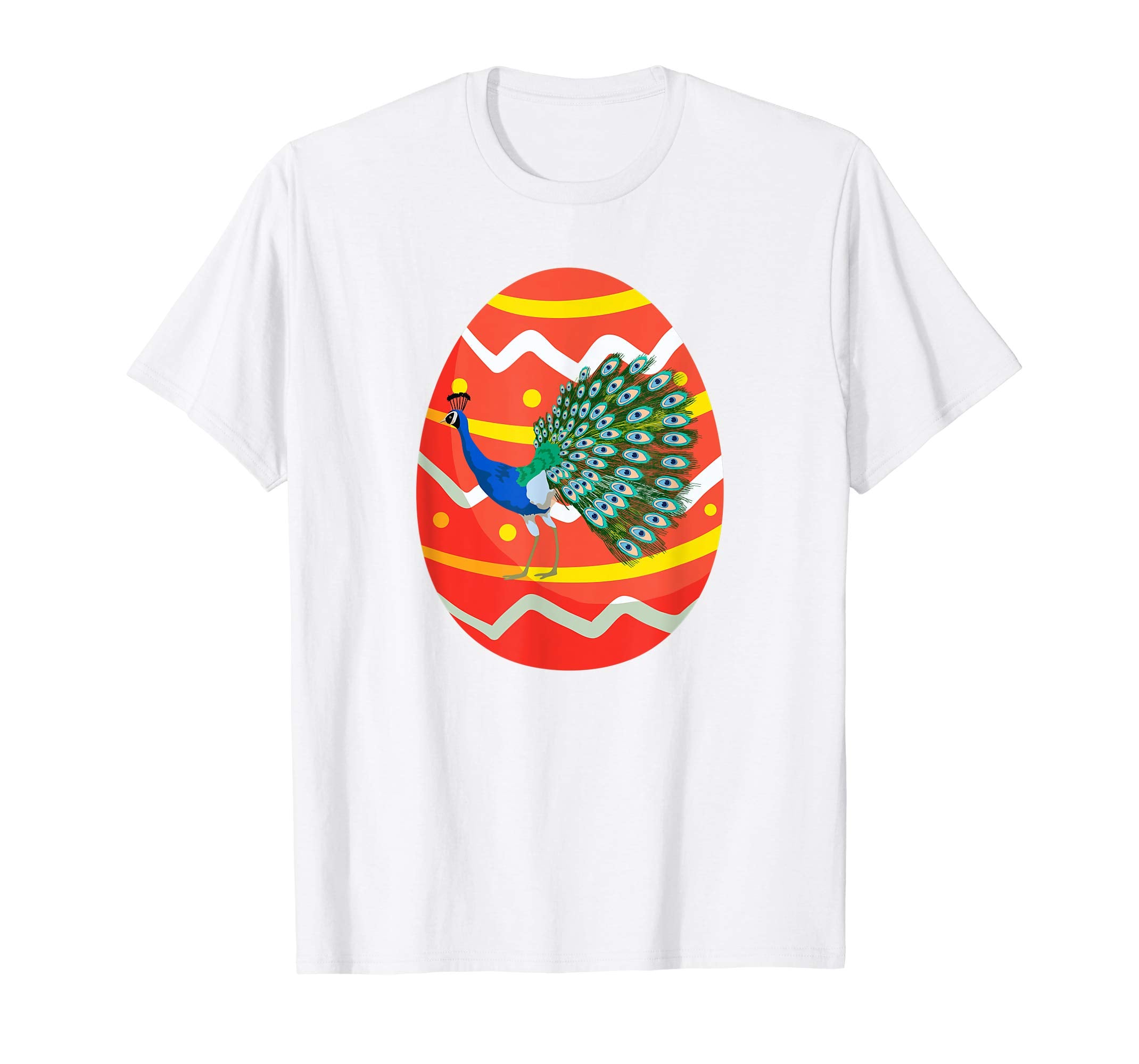 Happy Peacock Easter Egg Bunny T-Shirt for Kids Boys Girls