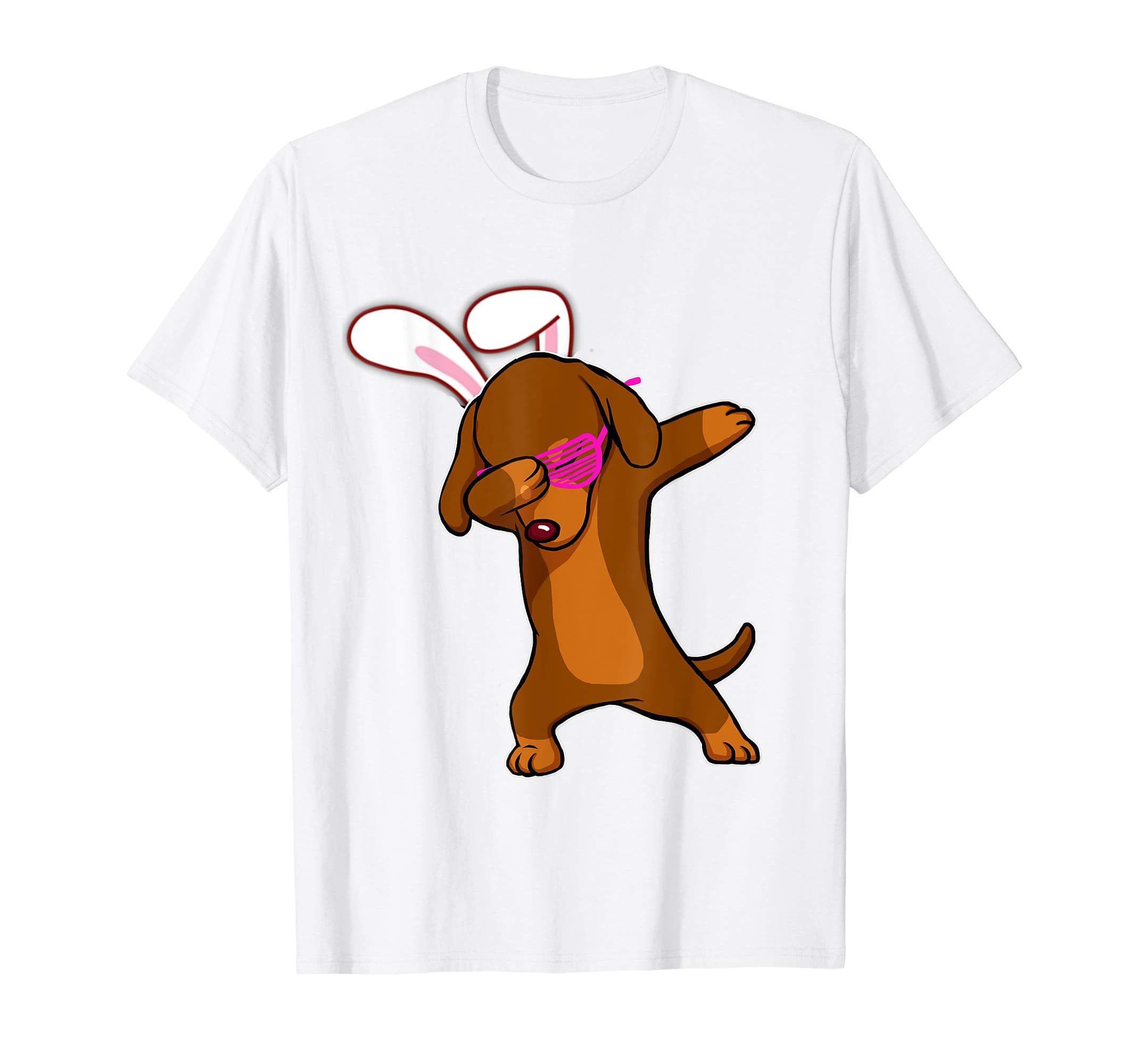 Easter Bunny Dabbing Dachshund Dog Tshirt Rabbit Ears Gift