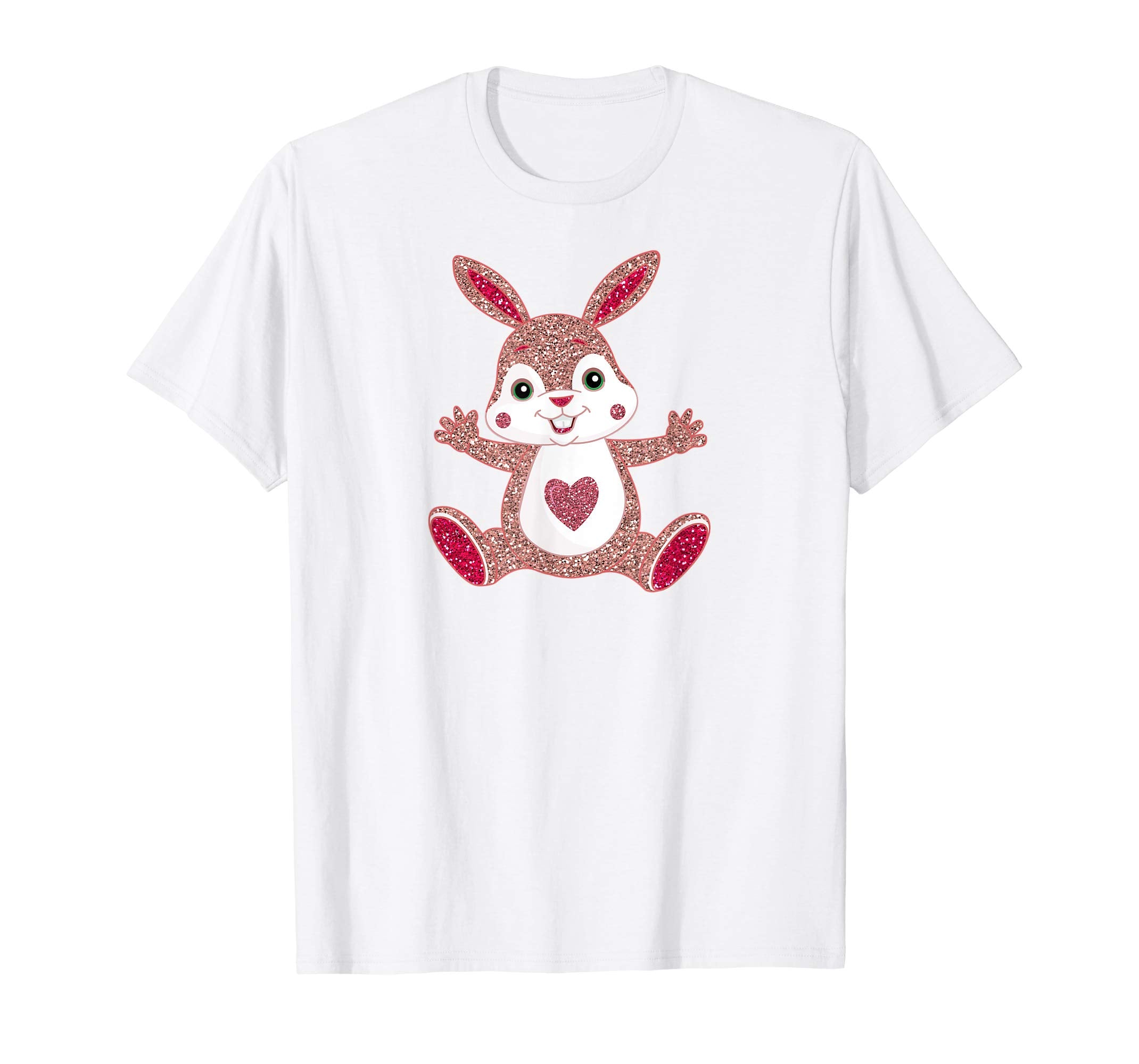 Cool Pink Easter Bunny Hare Spring Heart Love T-Shirt