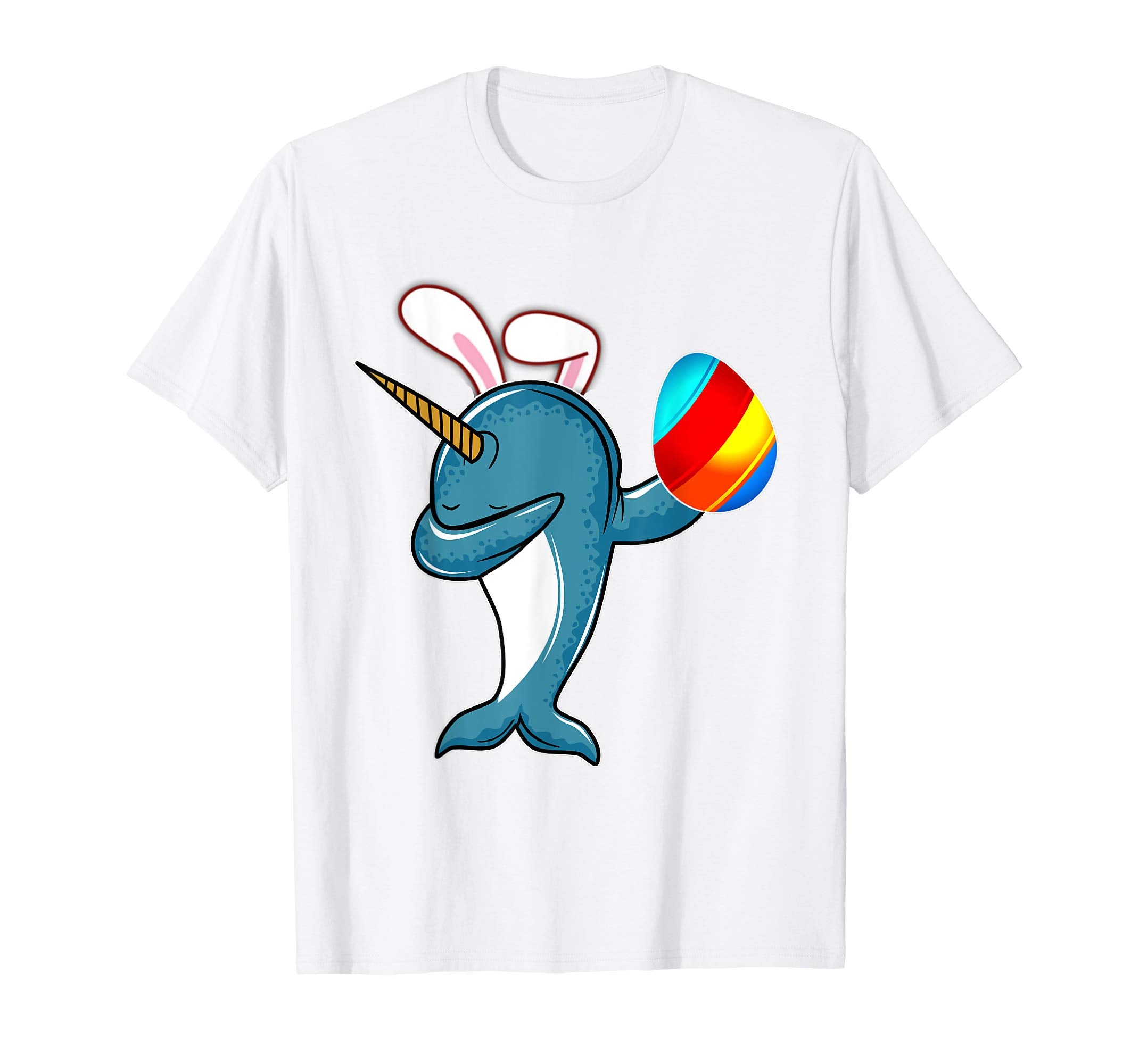 Easter Bunny Dabbing Narwhal Unicorn Tshirt Egg Ears Gift