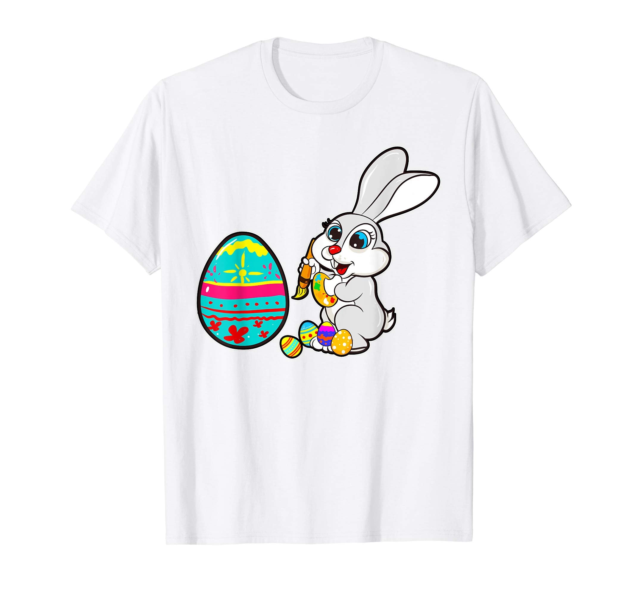 Cute Easter Bunny Shirt Painting Eggs Kids School Egg Hunt