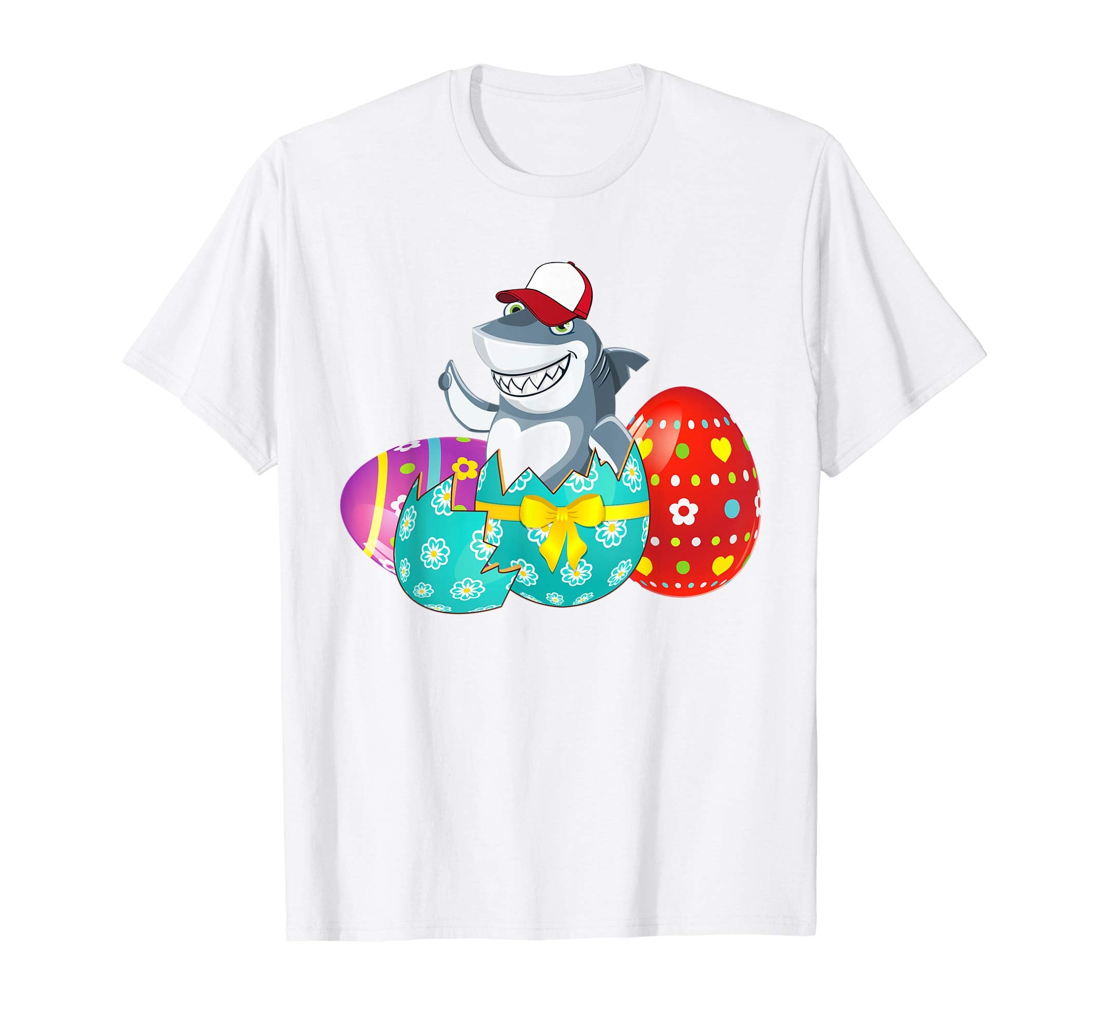 Shark Easter Eggs T-Shirts For Kids Boys Girls