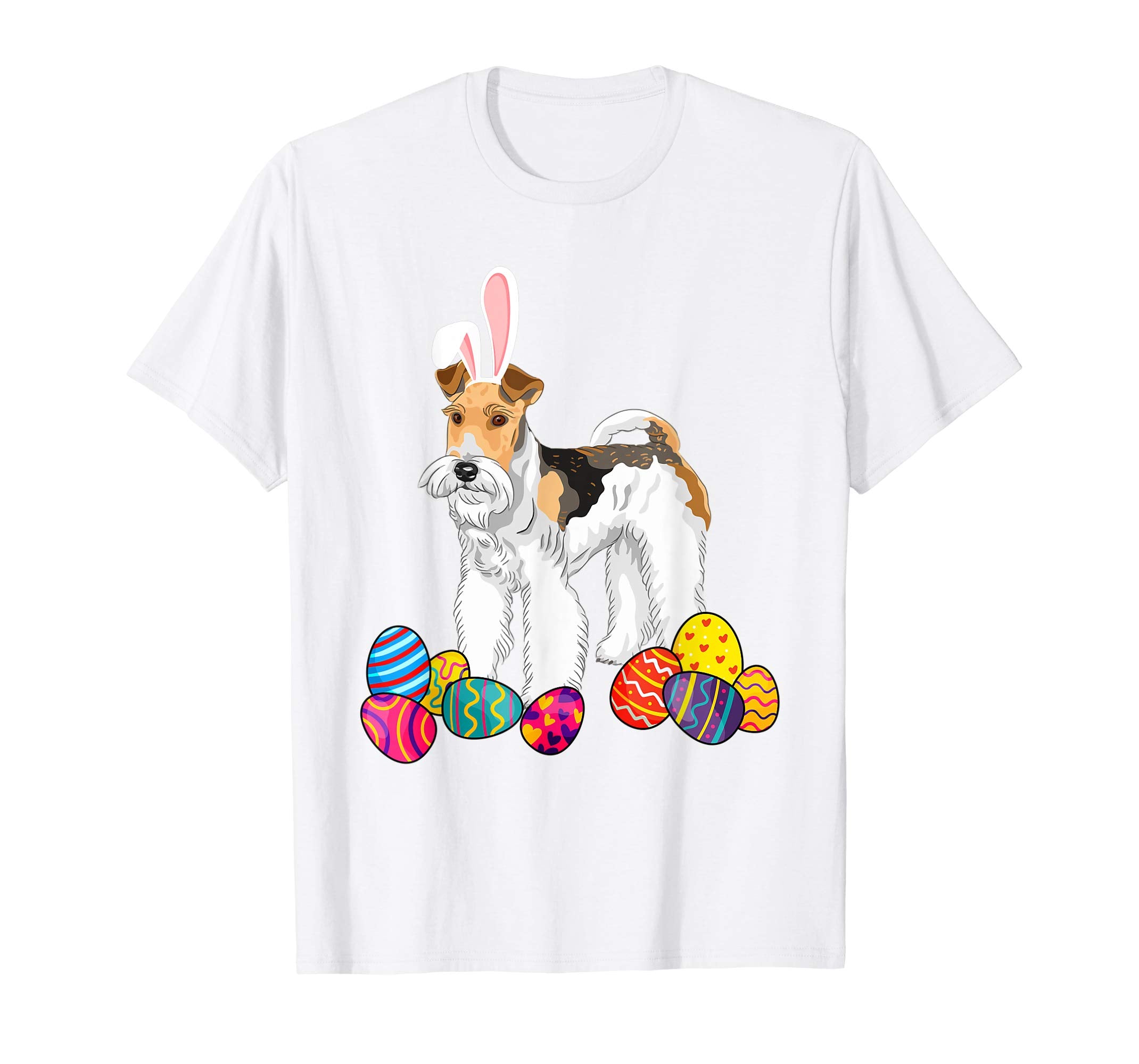 Wire Fox Terrier Bunny Ear With Egg Easter Easter Day Shirt