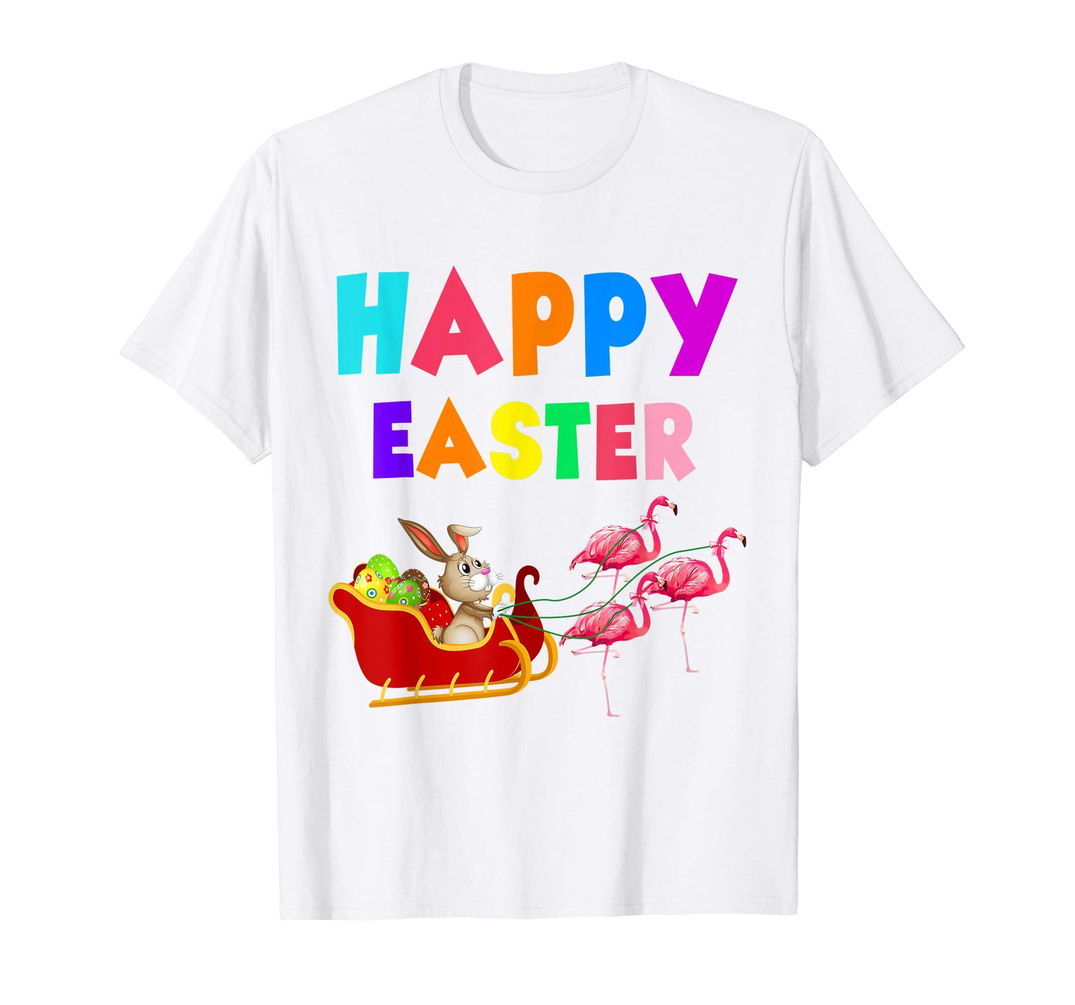 Happy Easter Bunny And Flamingo T shirt Gift