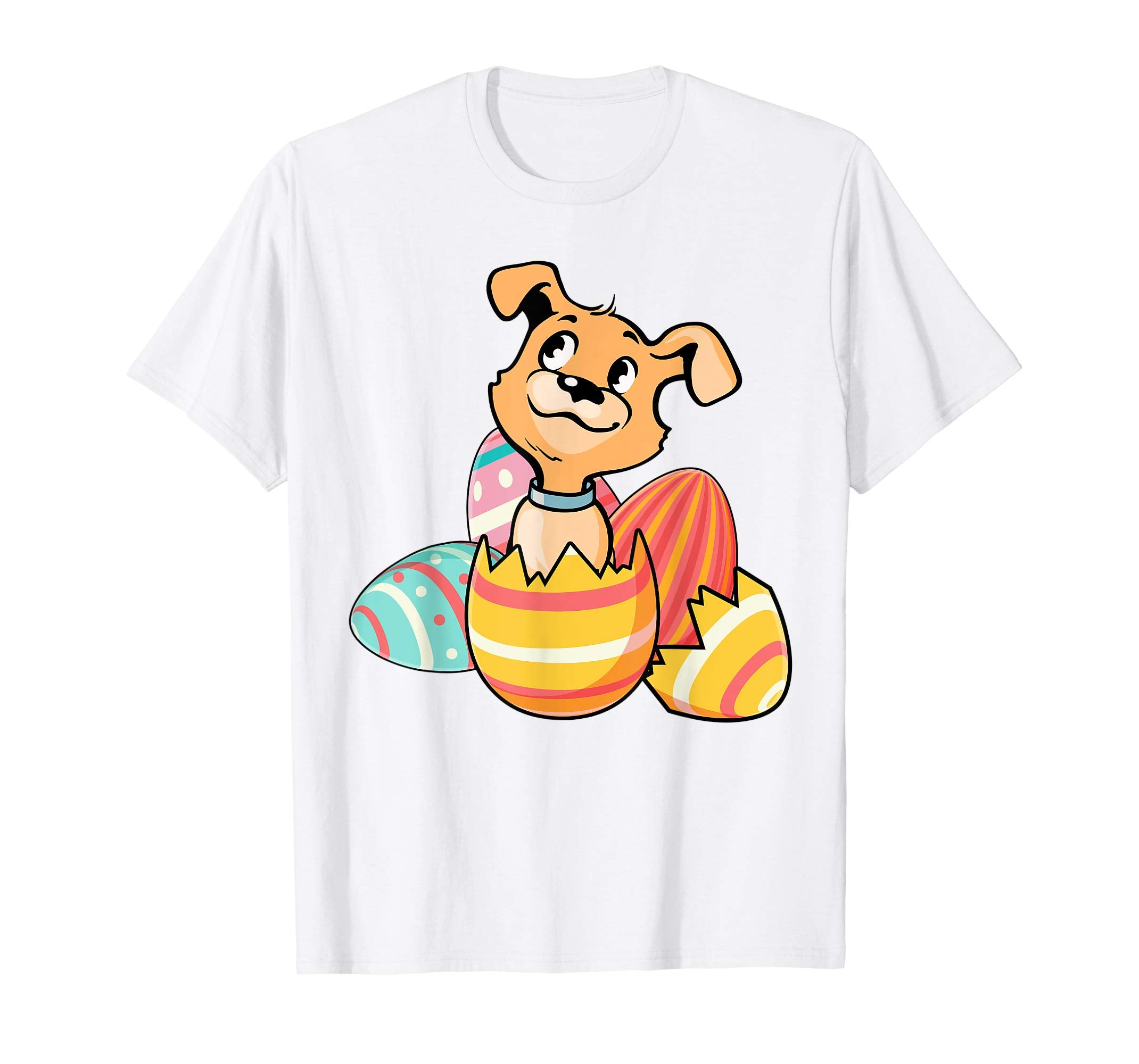 Funny Dog Happy Easter Cute Eggs Boys Kids Girls Tshirt Gift