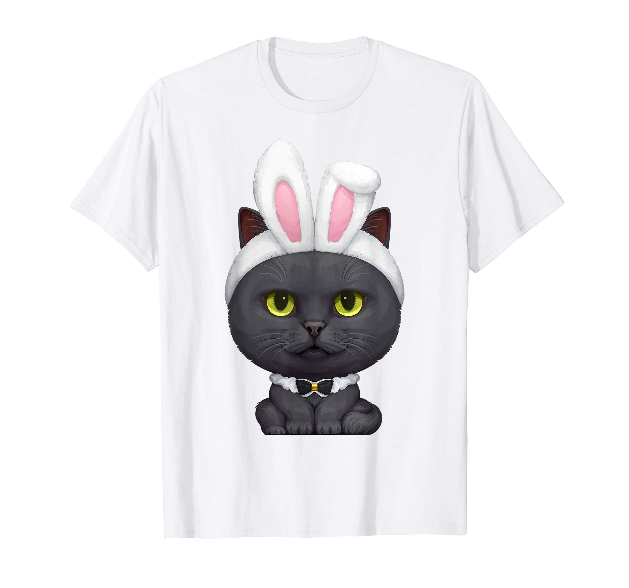 Black Cat in the Easter Bunny Costume T-Shirt