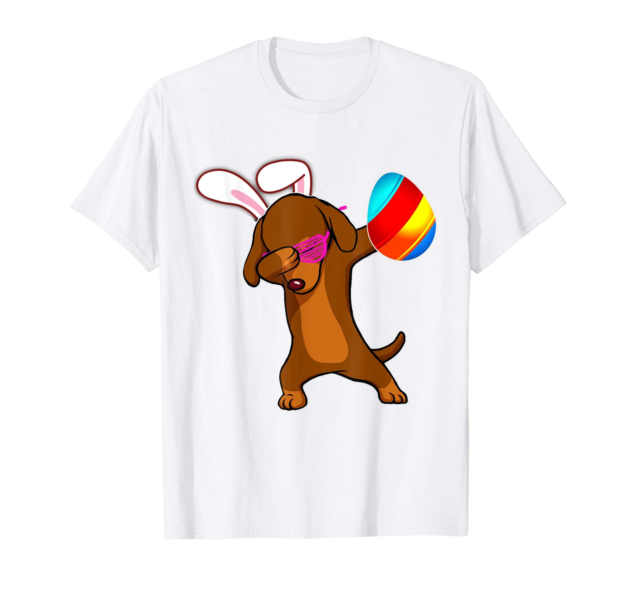Easter Bunny Dabbing Dachshund Dog Tshirt Egg Ears Gift