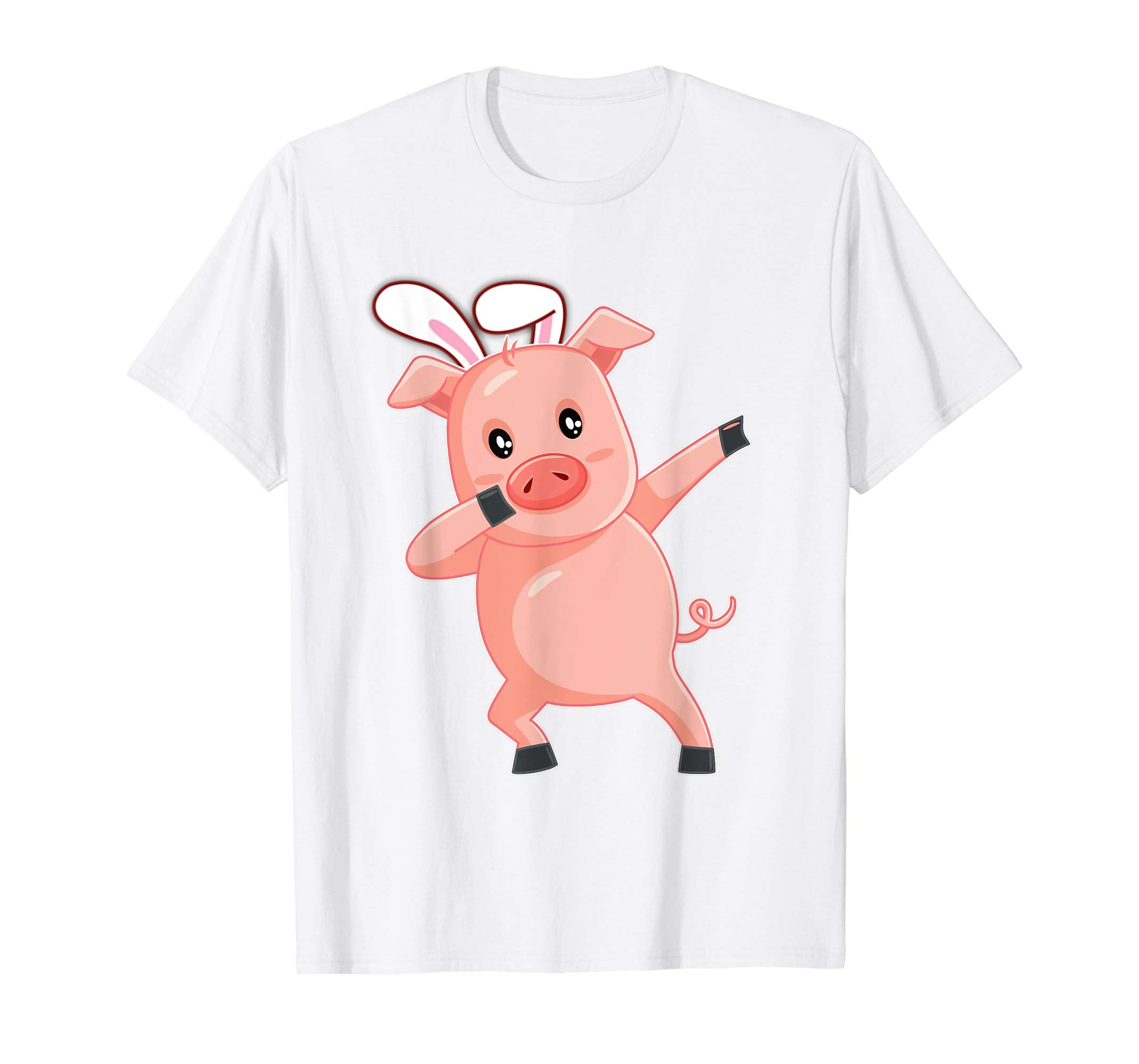 Easter Bunny Dabbing Pig Hog Tshirt Rabbit Ears Animal Gift
