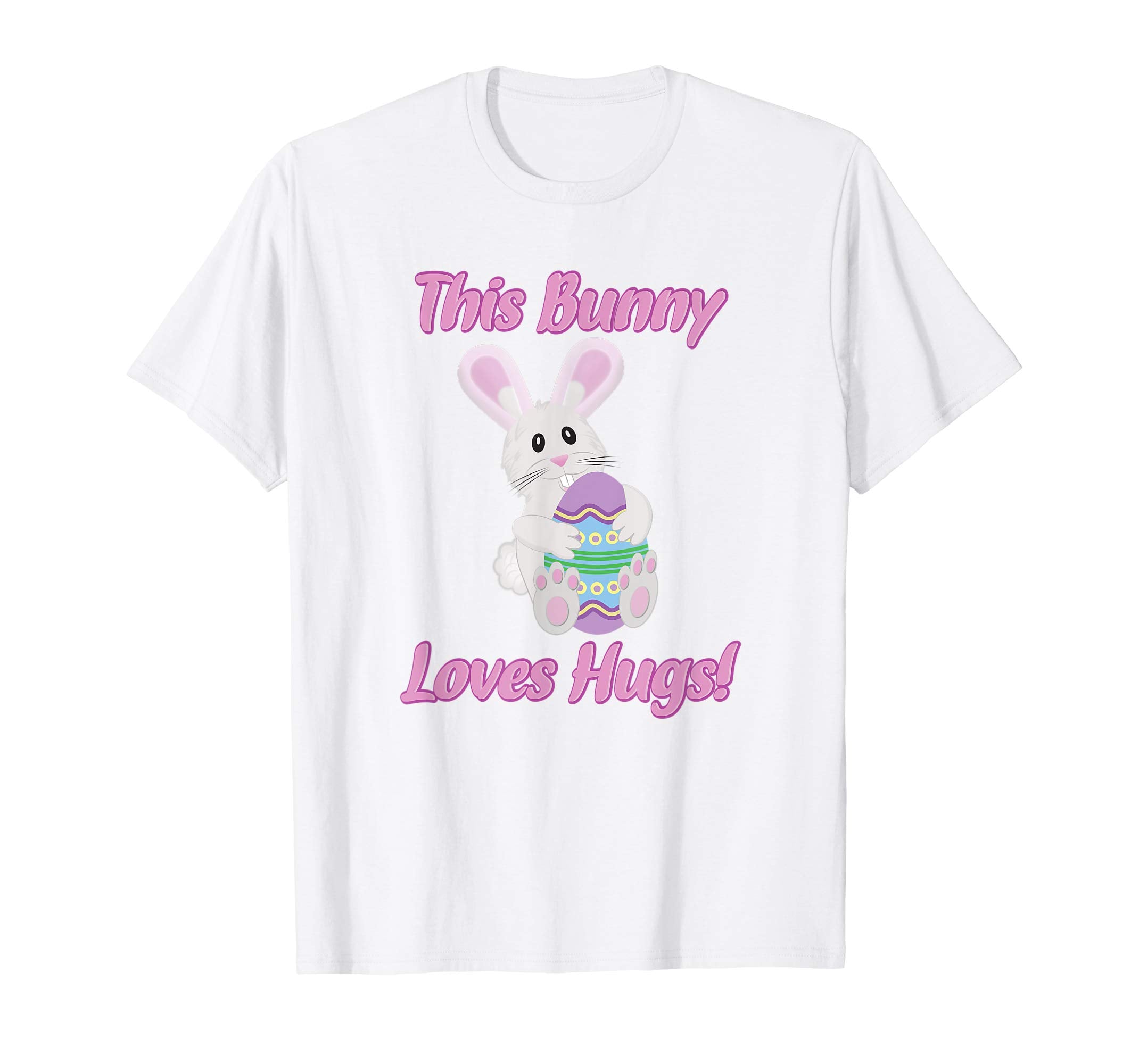 Cute Easter Bunny Hugging Beautiful Easter Egg T Shirt