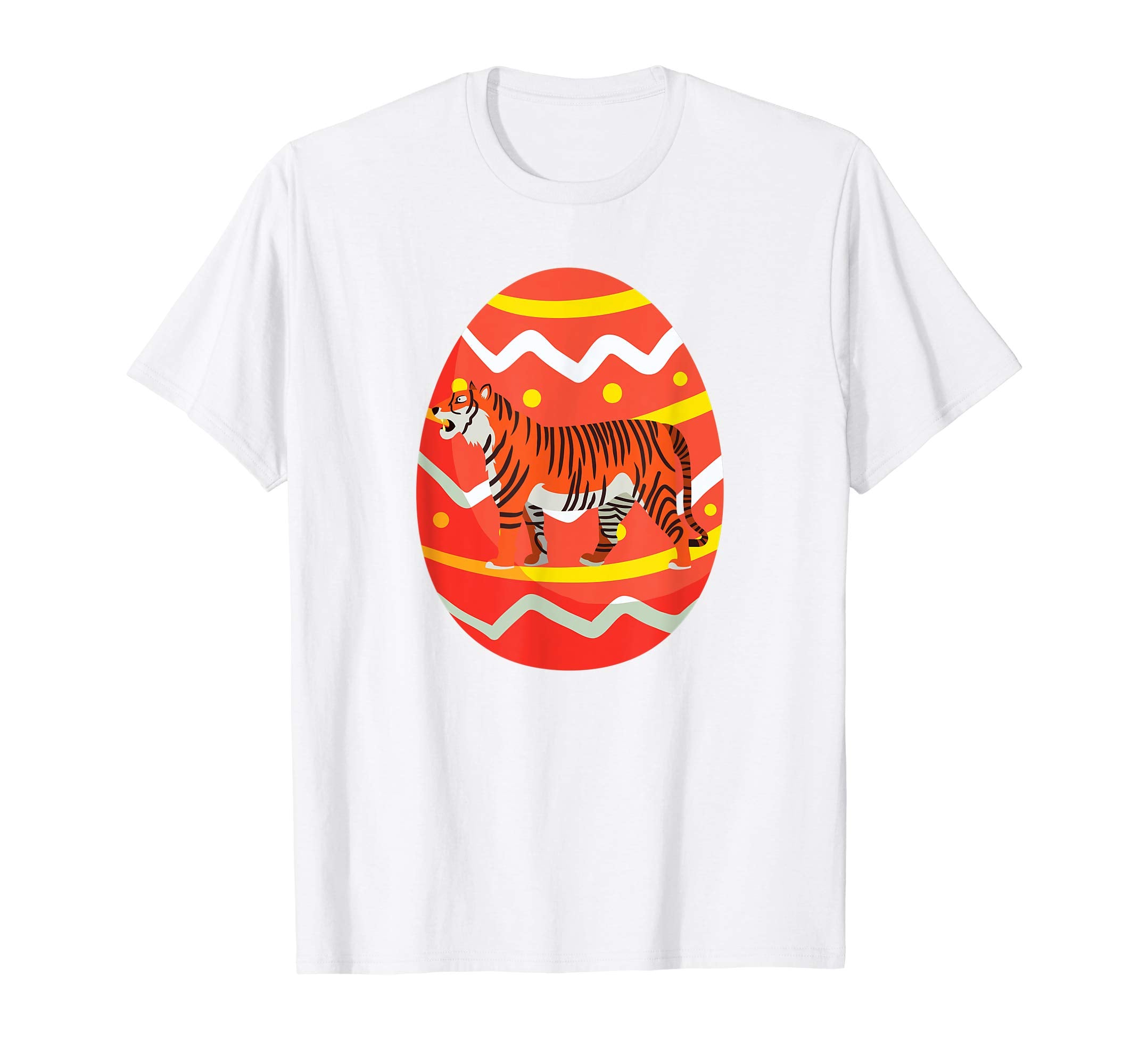 Happy Tiger Easter Bunny Egg T-Shirt for Kids Boys Girls