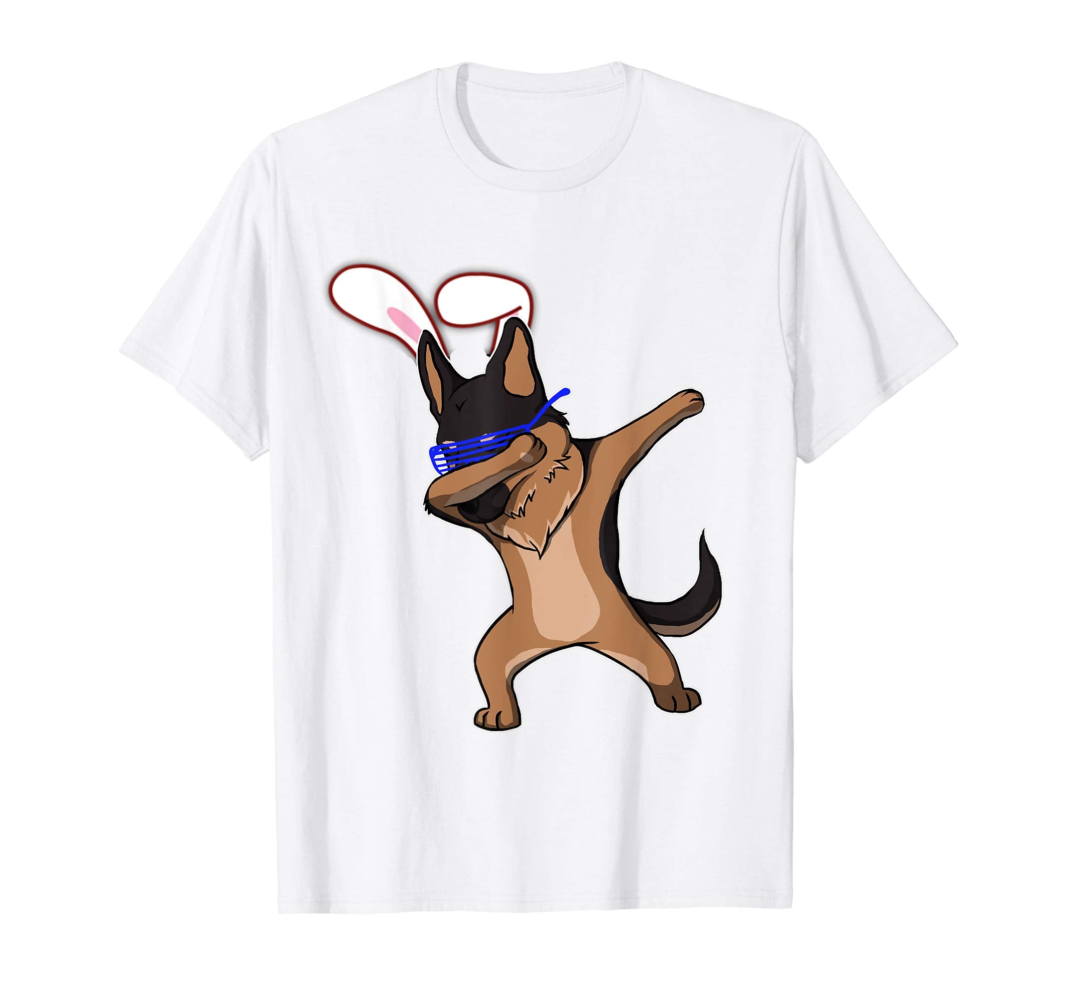 Easter Bunny Dabbing German Shepherd Dog Tshirt Rabbit Ears