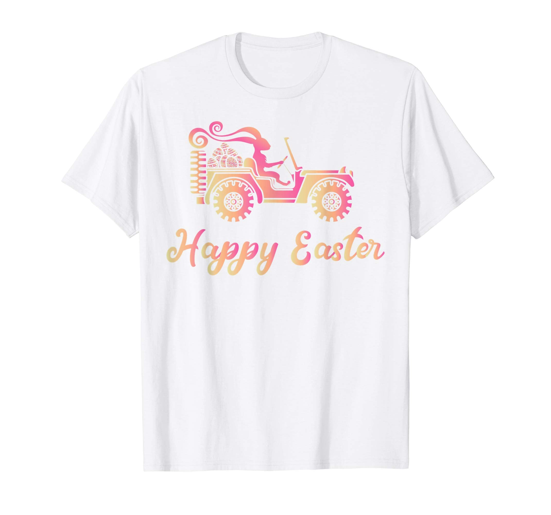 Jeep Happy Easter Bunny with Long Ears Eggs Shirt