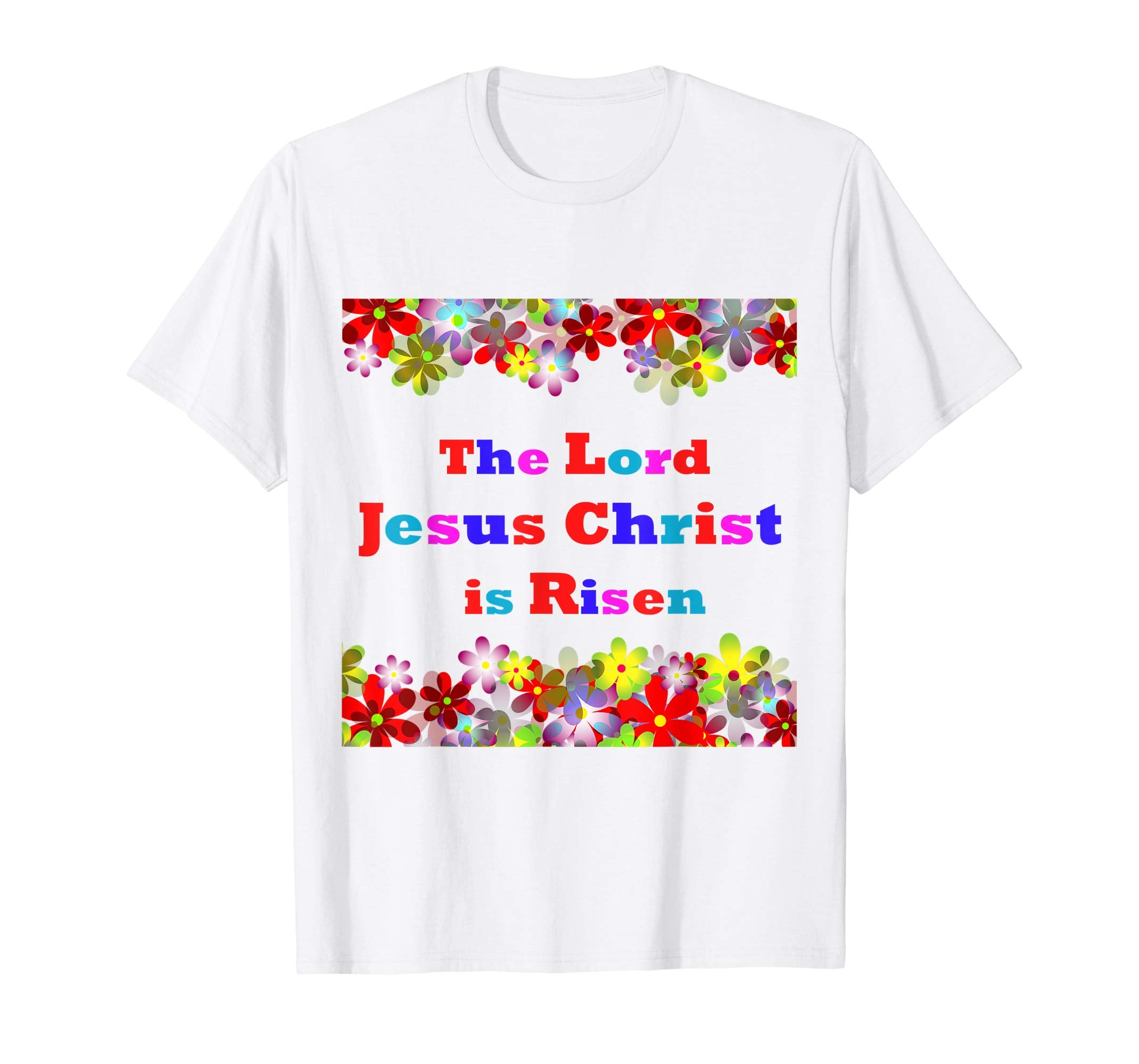 Jesus He is Risen Floral Pretty Easter T Shirt Women Girls