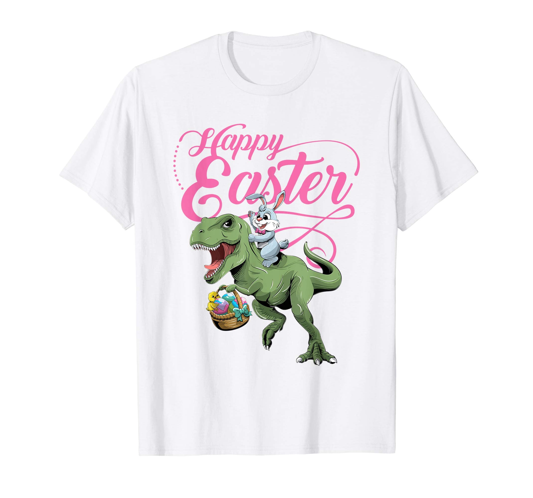 Easter T Shirt for Kids with Cool Bunny and T-rex Egg Hunt