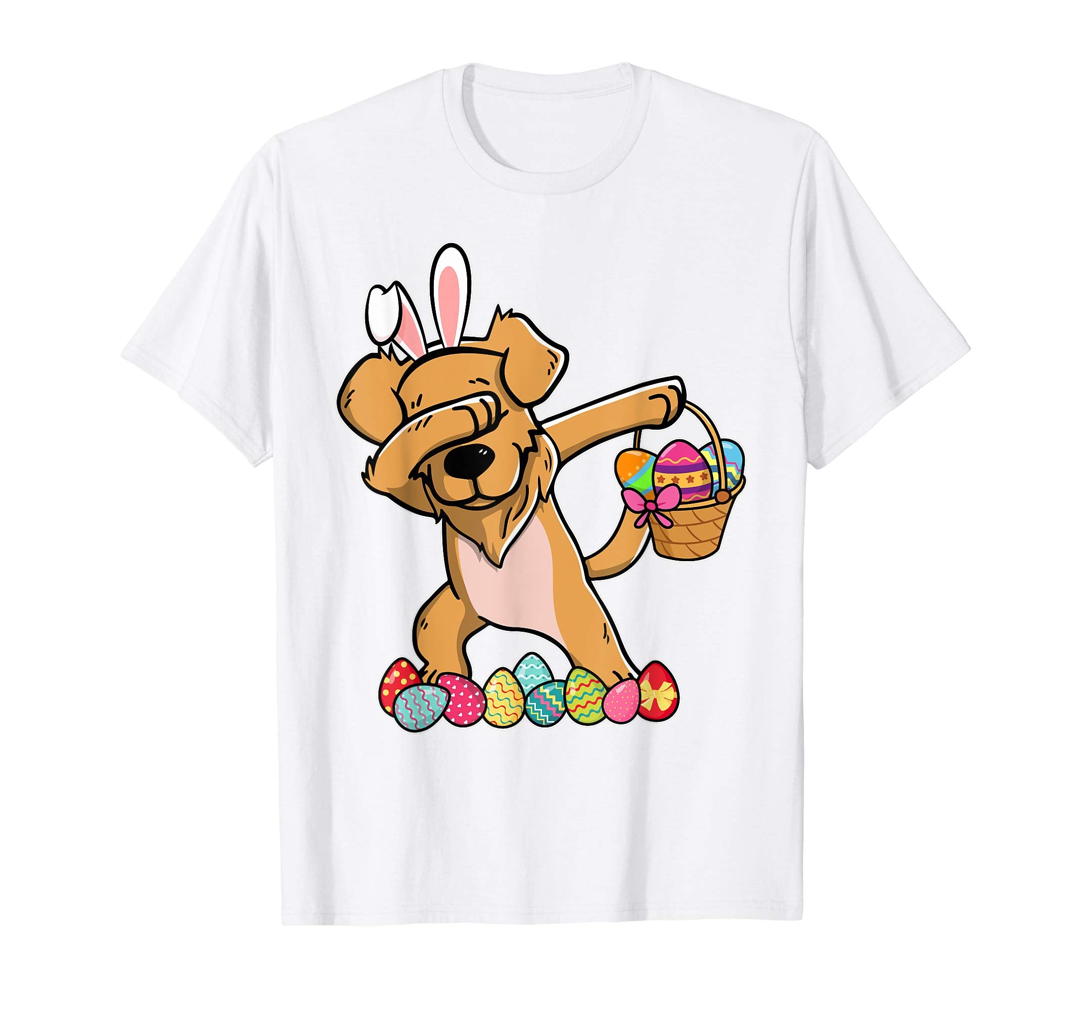 Golden Retriever Dab Dabbing Easter Bunny Egg Basket T-Shirt