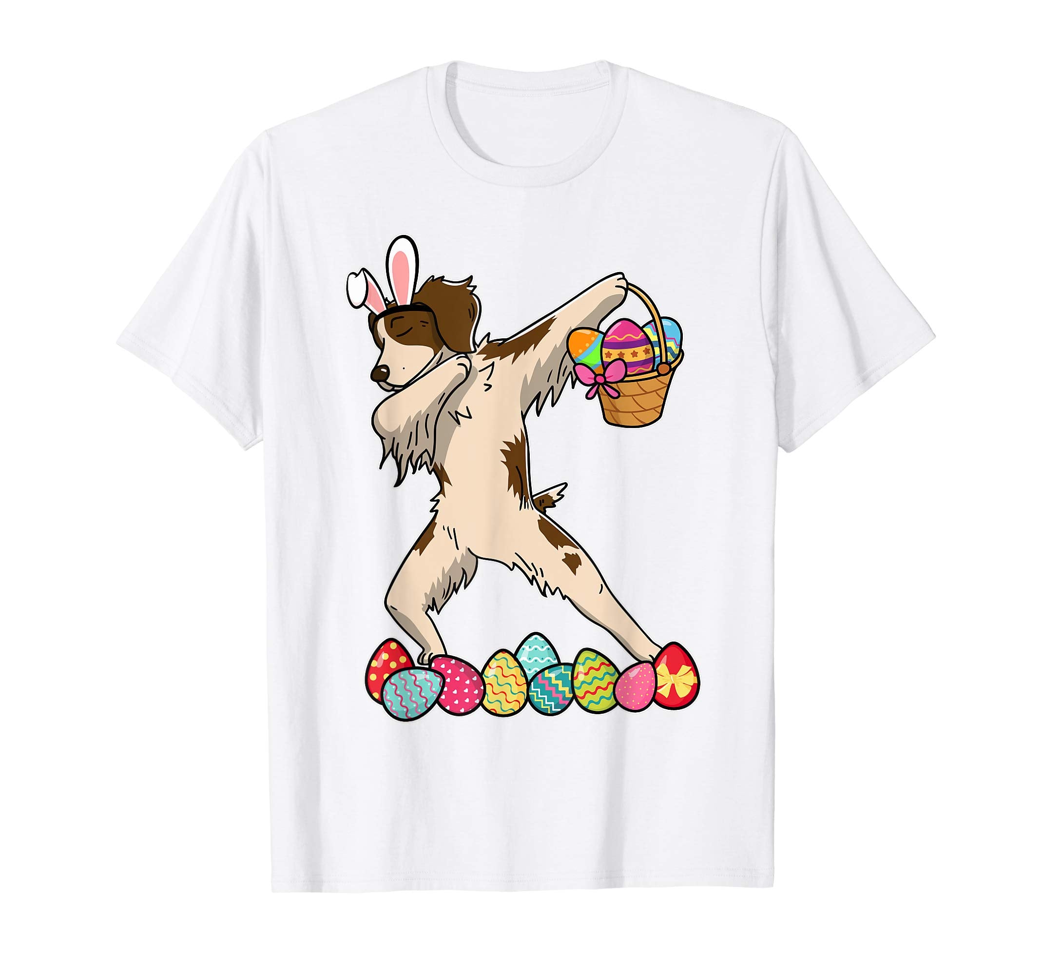 Brittany Dab Dabbing Dressed Easter Bunny Egg Basket T-Shirt
