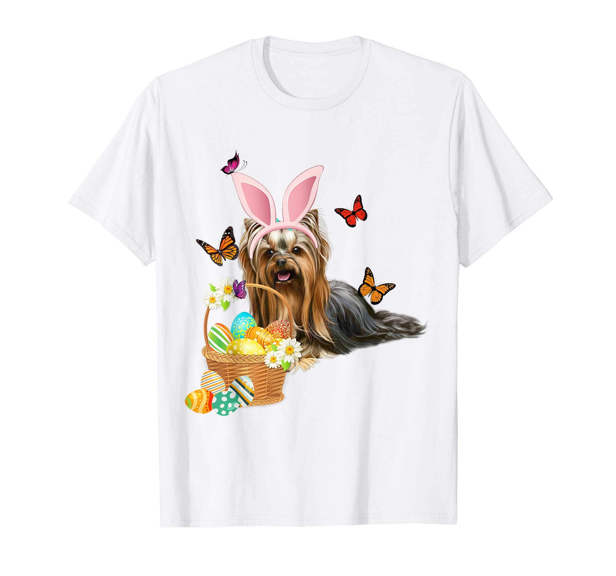 Yorkshire terrier Bunny Hat Rabbit Easter Eggs Shirt