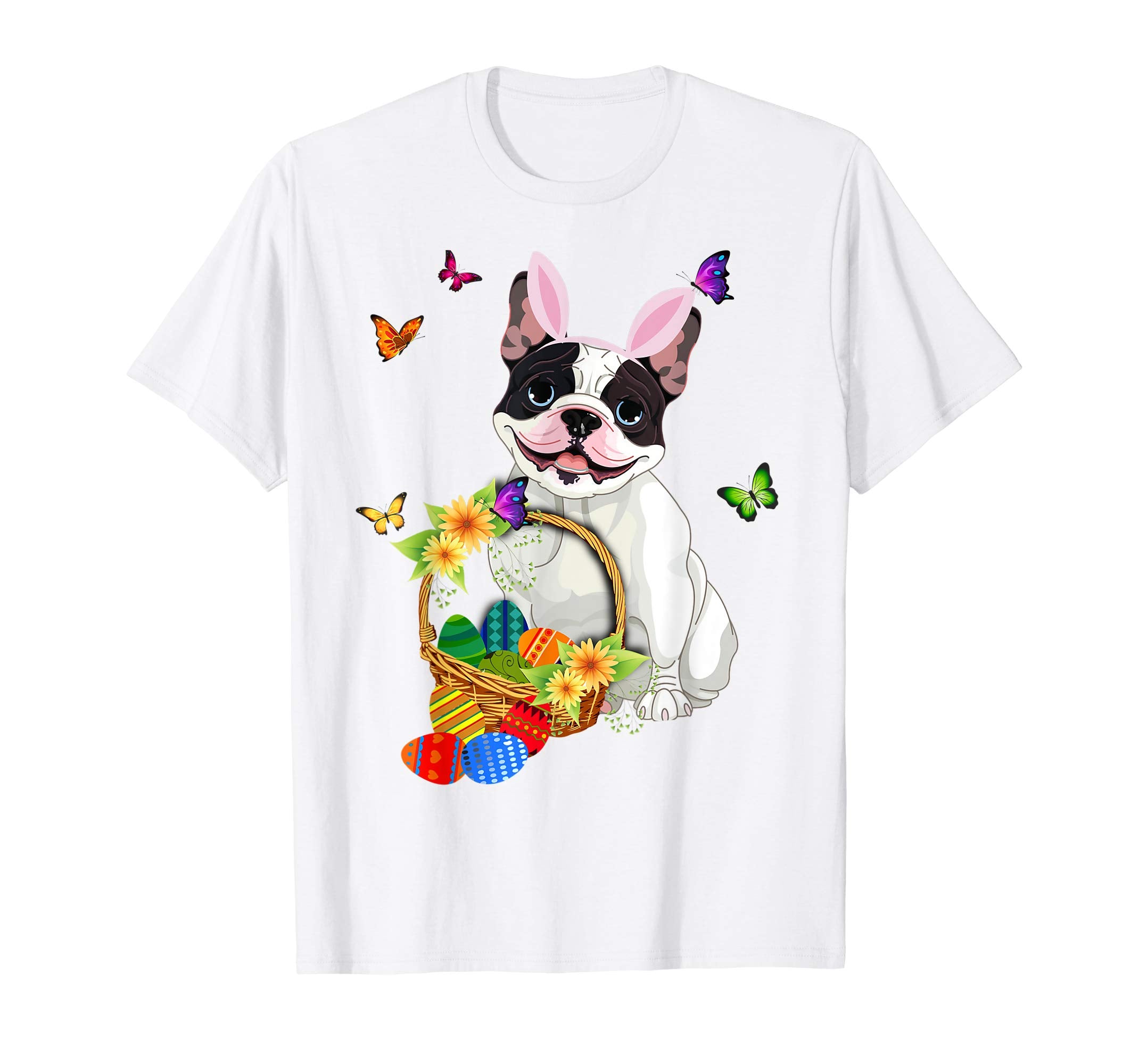 French Bulldog Bunny Hat Rabbit Easter Eggs Shirt