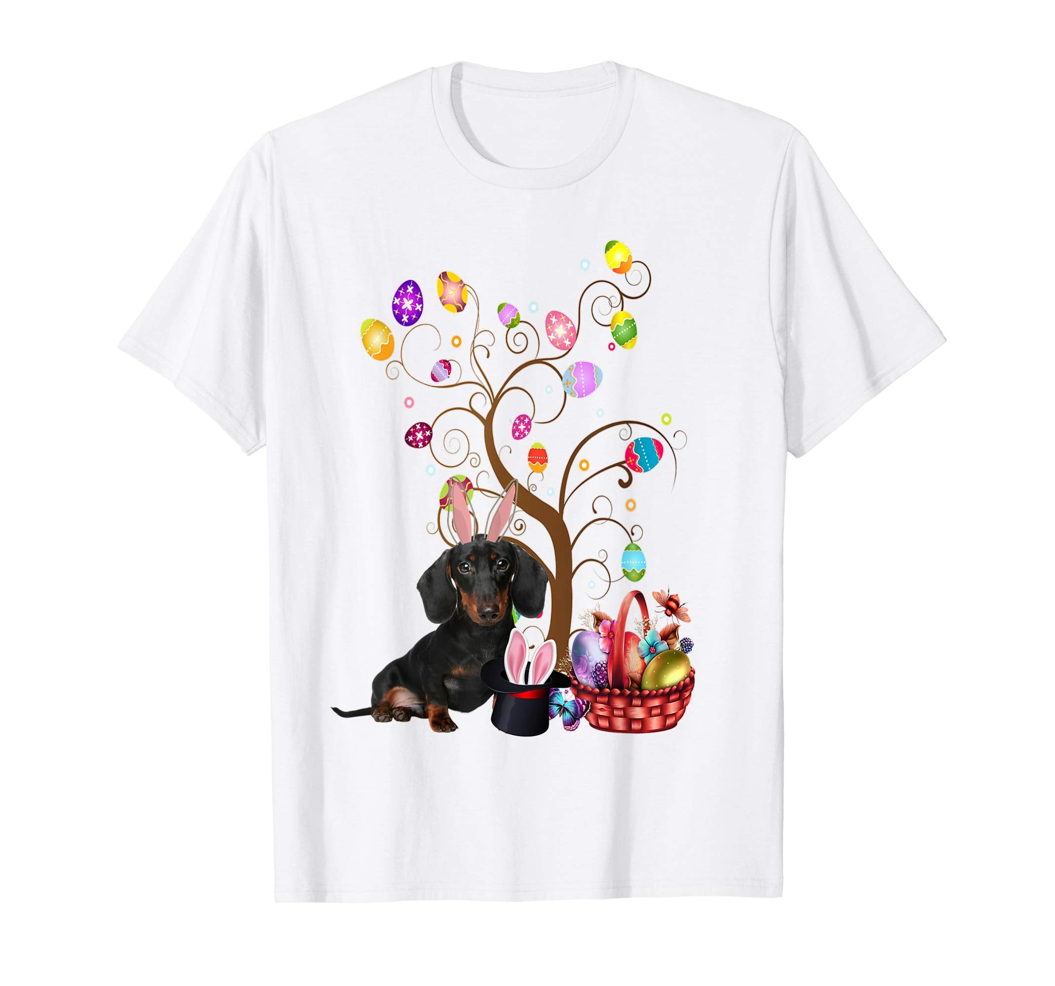 Bunny Dachshund Easter Day Hunting Egg T-Shirt Dad Mom Gift