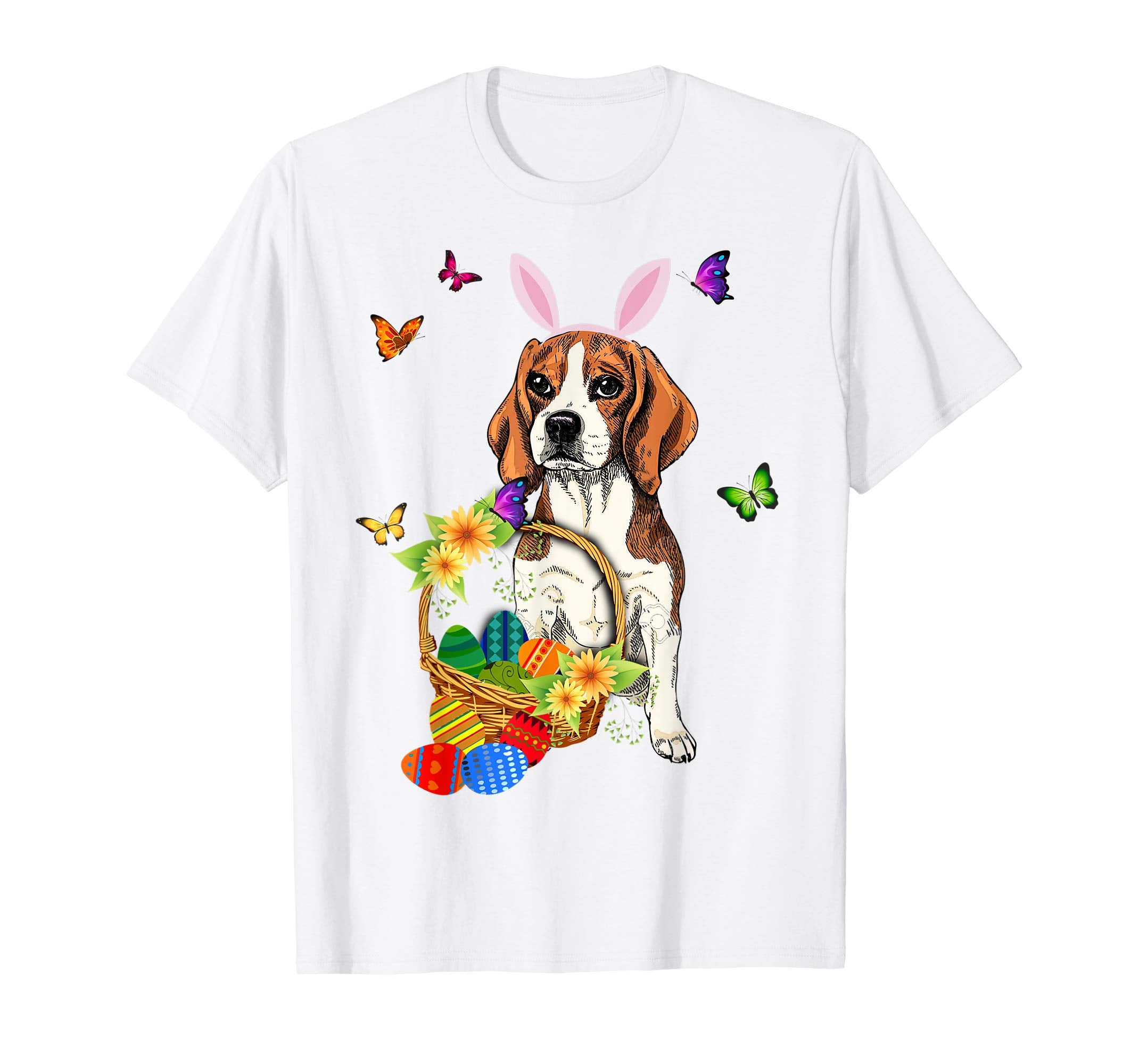 Beagle Bunny Hat Rabbit Easter Eggs Shirt