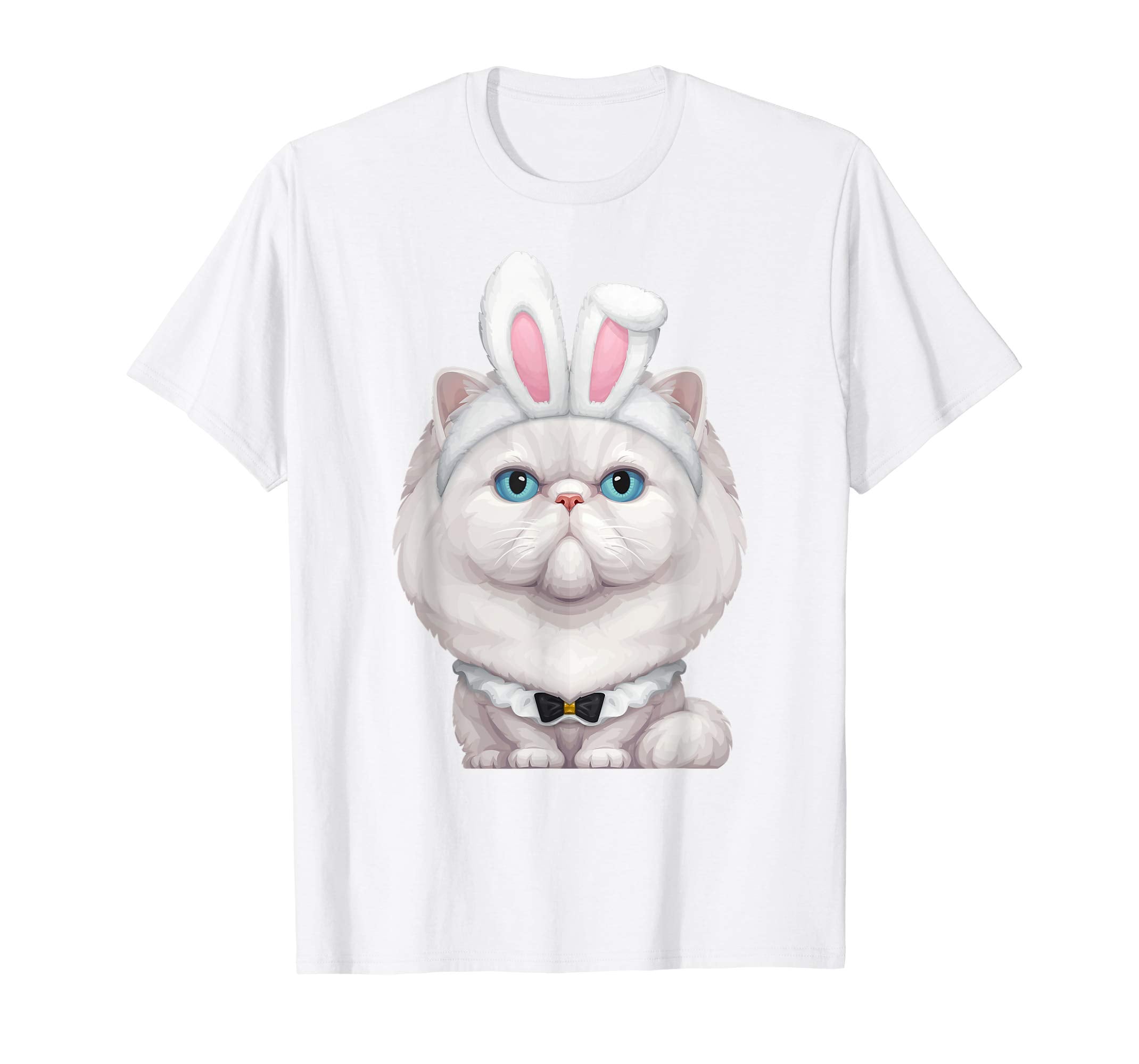 White Persian Cat in the Easter Bunny Costume T-Shirt