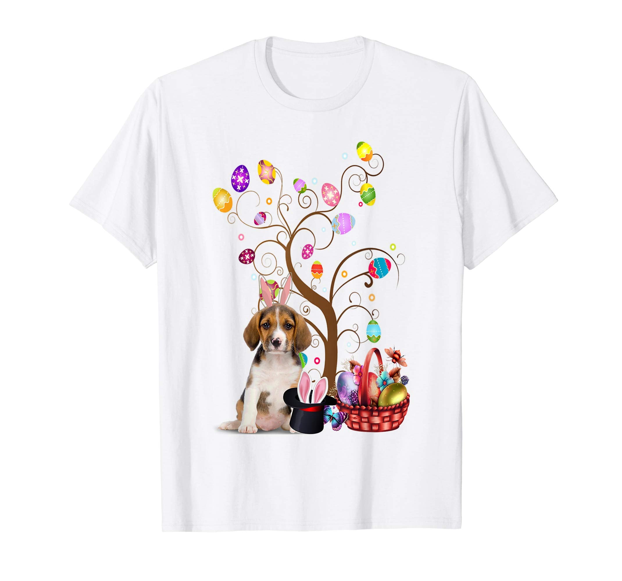Bunny Beagle Dog Easter Day Hunting Egg TShirt Dad Mom Gift