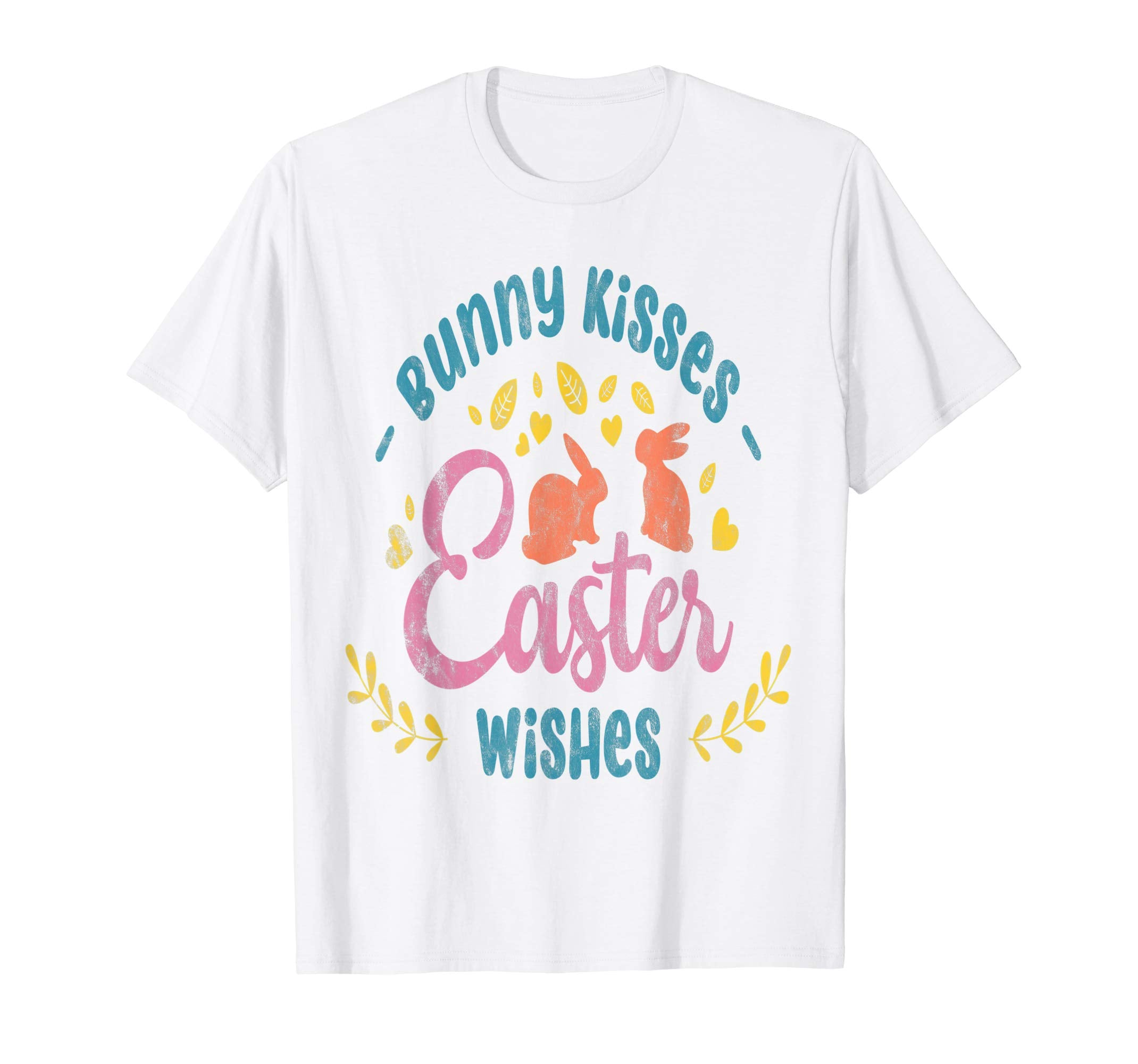 Bunny Kisses Easter Wishes T-Shirt Gift Women